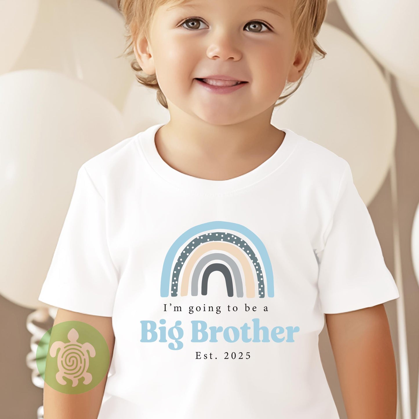 Personalised Boys Boho Rainbow Announcement T-shirt | New Baby Announcement| Big Sister | Children's sweatshirt | New Brother Gift Outfit