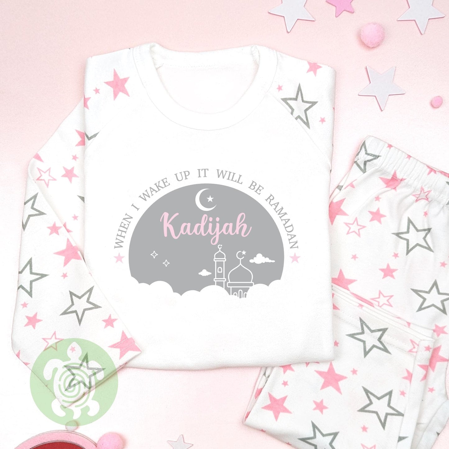 Personalised When I wake up Ramadan, Children's Eid, Celebration Outfit, Cotton Clothing Set for Girls, Tight-fitting style