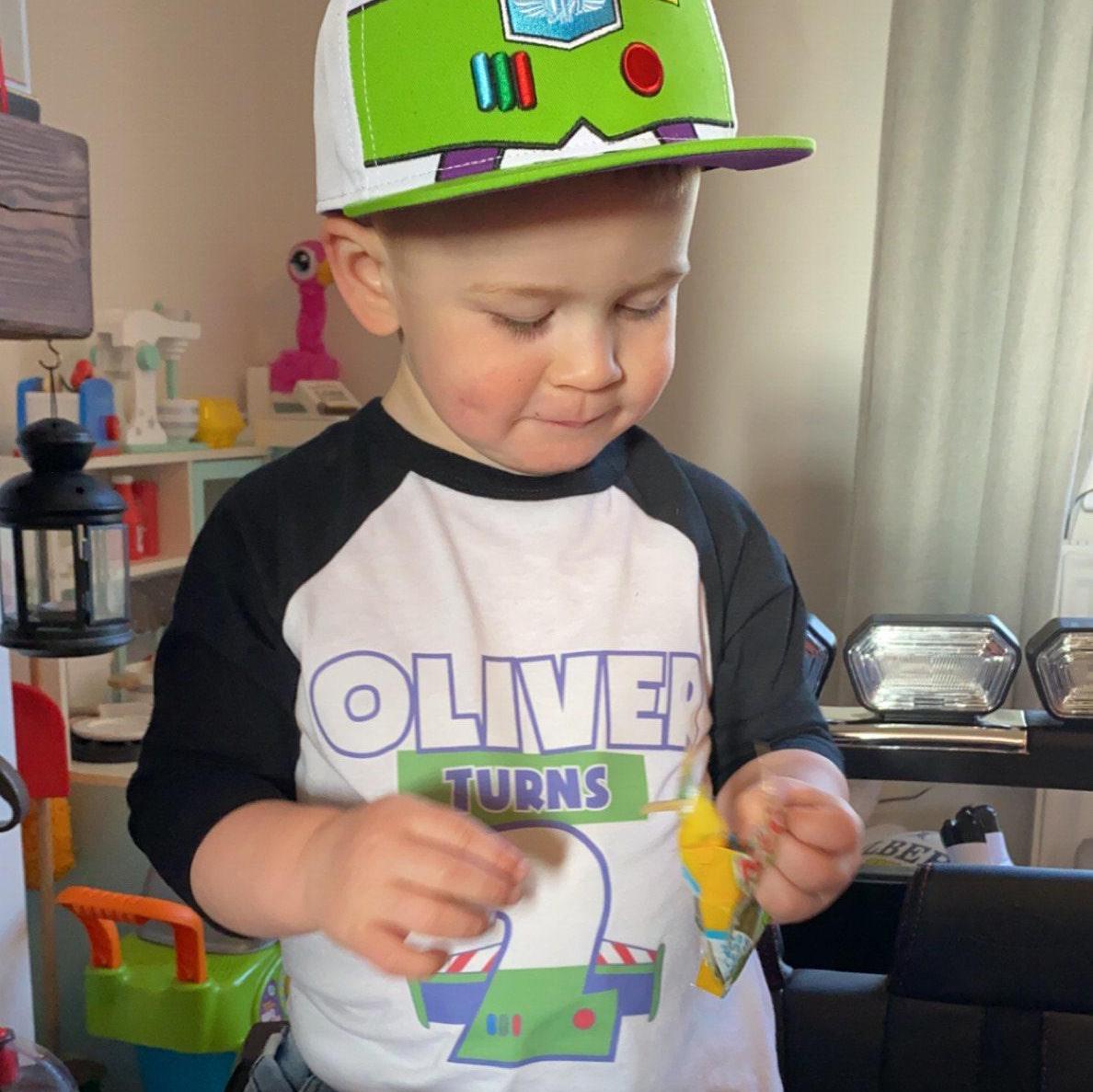 Space Ranger Two Infinity and Beyond Movie Themed Birthday Boy Girl Party White T-shirt Personalised 2nd Birthday design Front and Back