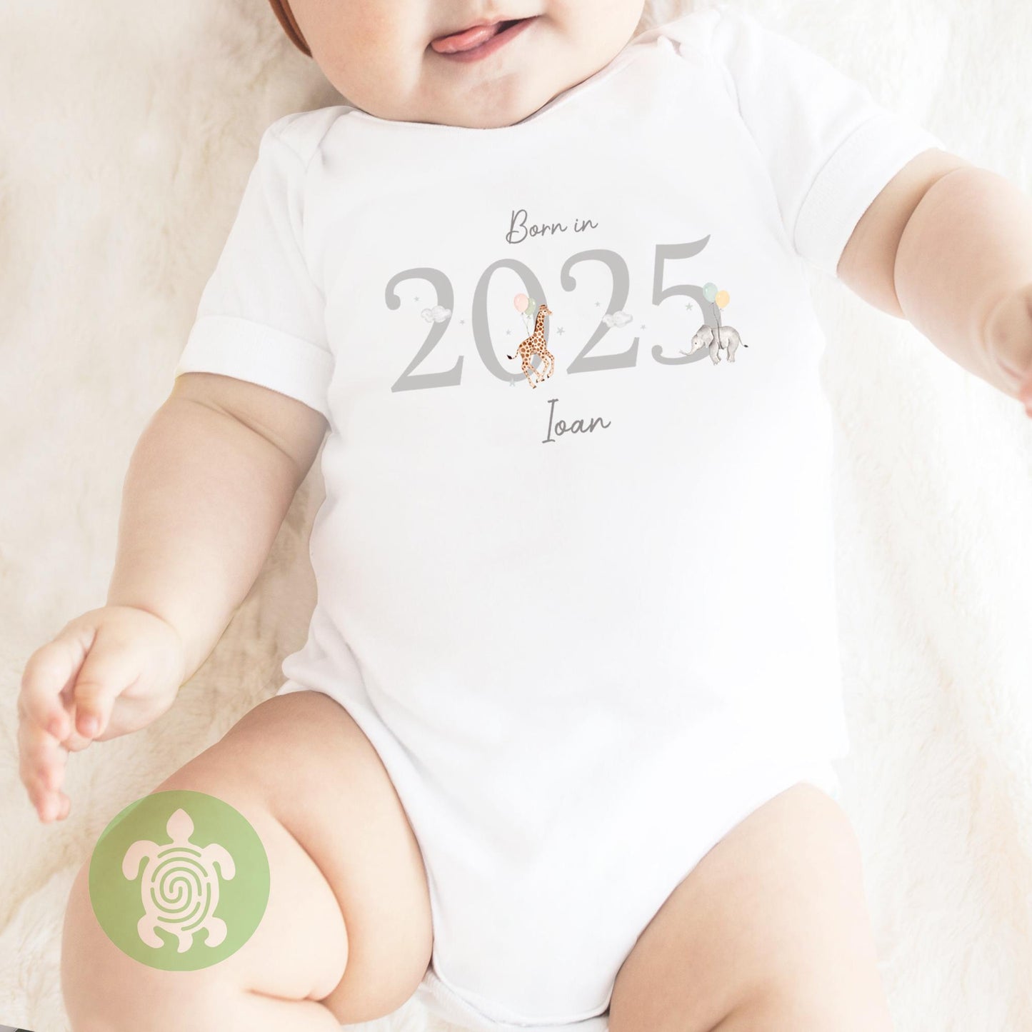 Personalised Born In Safari New Baby gift set | Personalised Sleepsuit Baby Vest| keepsake Gift | Coming home outfit |Baby Boy Girl Outfit