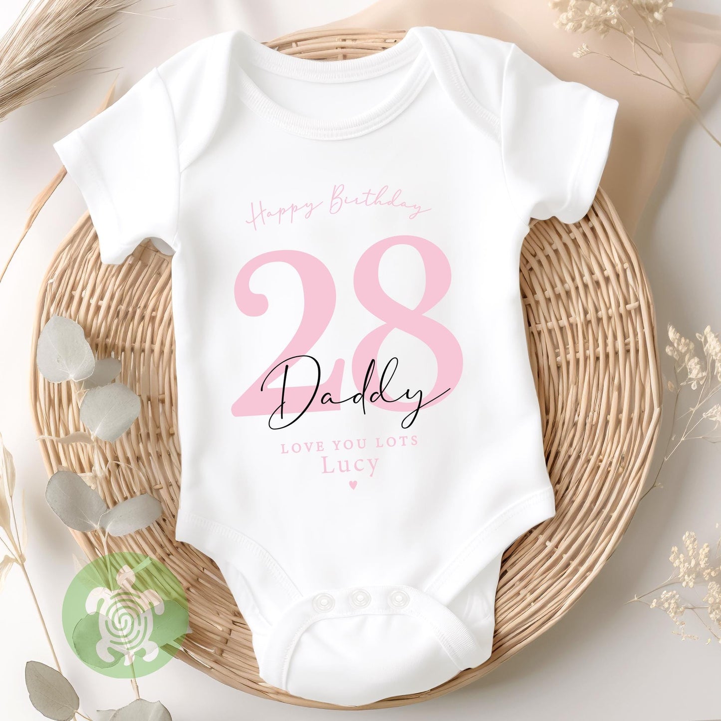 Happy 30th Birthday Daddy Dad Customised Birthday Age, Newborn Baby Toddler Babygrow T-shirt, Personalised Celebration Gift, Any Age