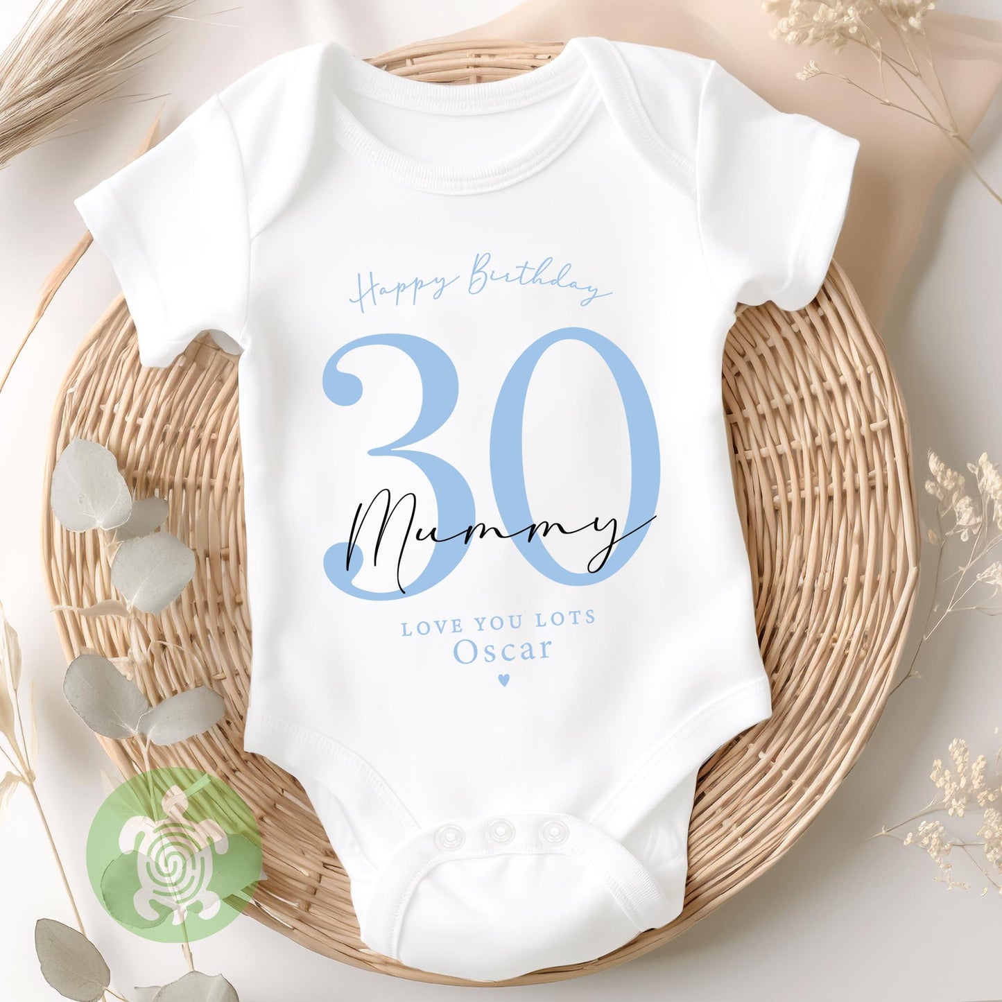 Happy 30th Birthday Mummy Mum Customised Birthday Age, Newborn Baby Toddler Babygrow T-shirt, Personalised Celebration Gift, Any Age