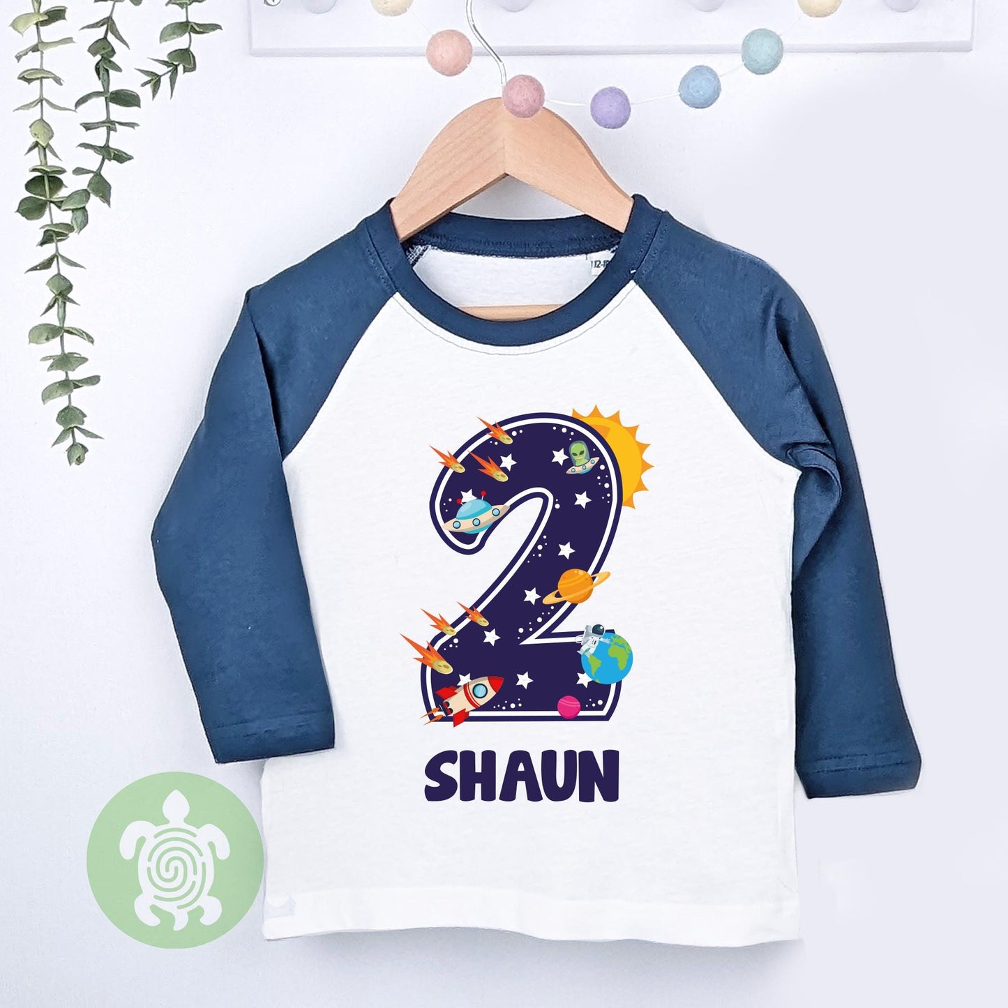 Space Themed 1st 2nd 3rd Birthday Boy Girl Party Baseball Tee, Personalised Third Birthday design Childrens Birthday Outfit