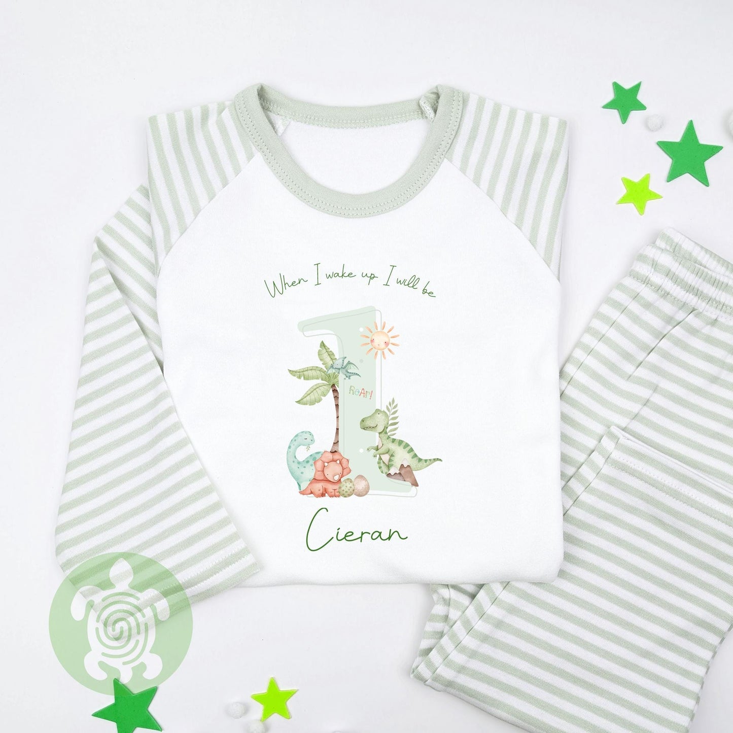 Personalised Dinosaur Shadow Any Age Birthday, Boy Pyjamas, When I Wake Up I'll Be Birthday, Birthday Nightwear, Birthday Outfit