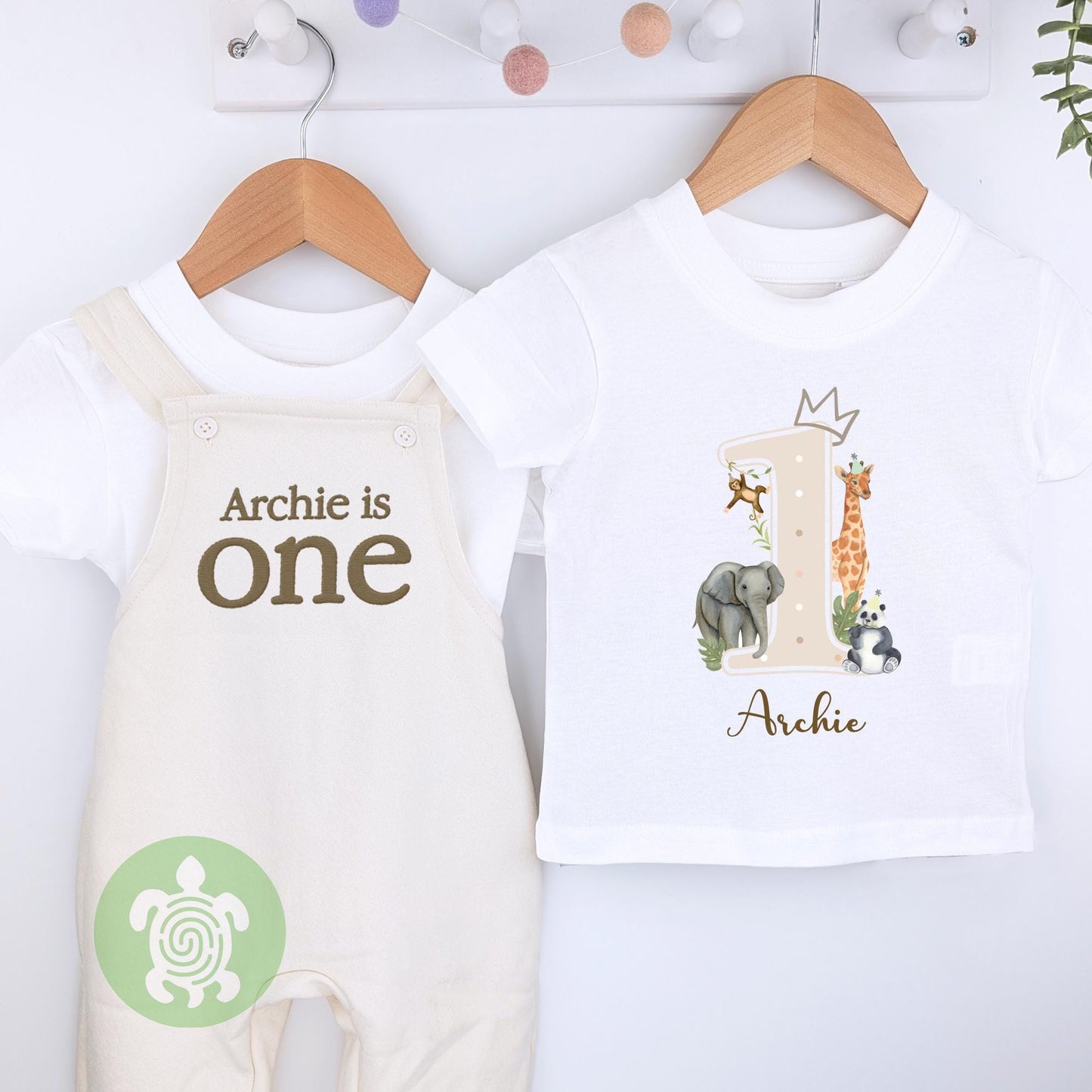Any Age Personalised Embroidered Birthday Oat Fleece Dungarees Set,1st Party Outfit with Colour Print,Childs Clothing,Birthday Outfit