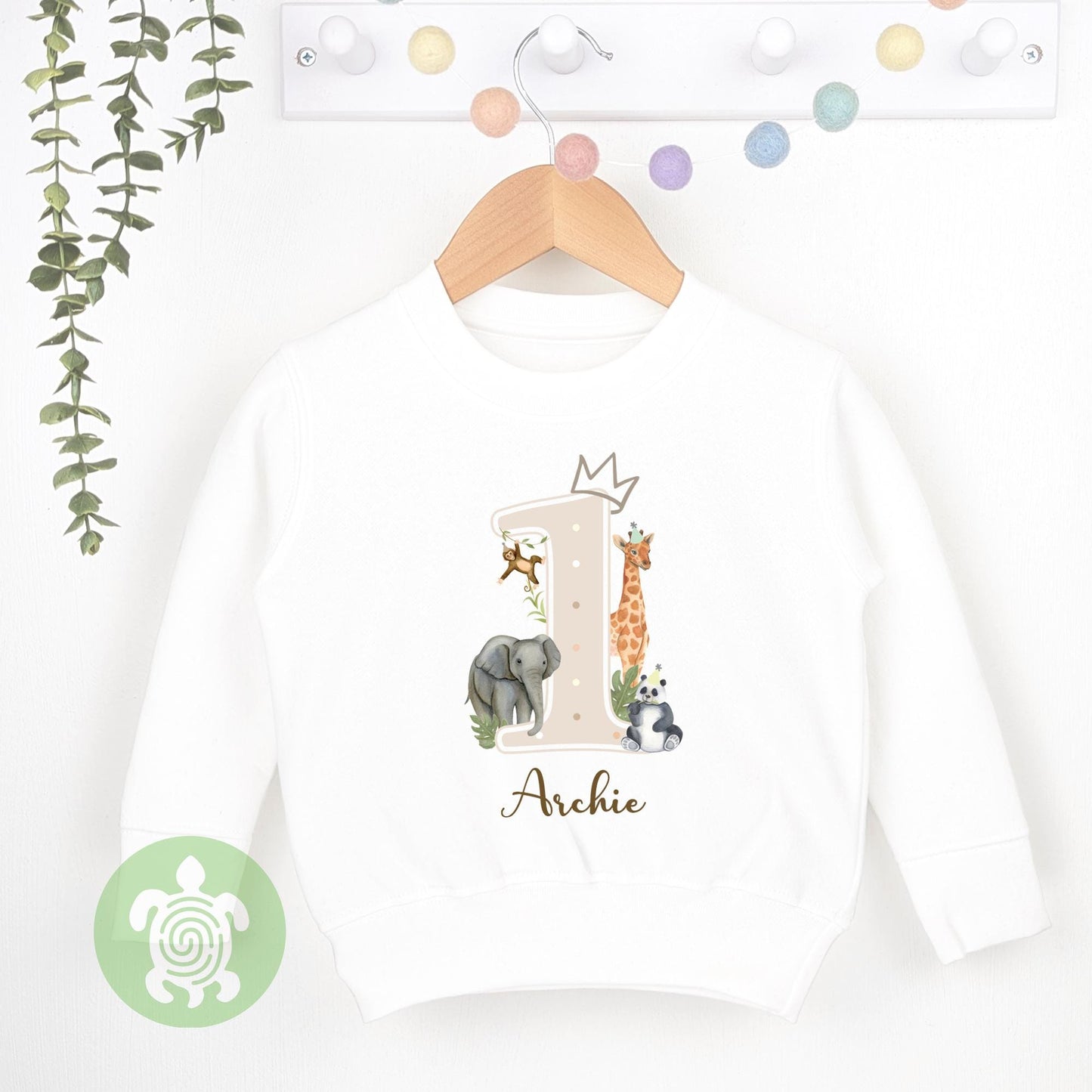 Neutral Safari Any Age, 1st Birthday Party Sweatshirt, Birthday T-shirt, Baby Vest design Childs Jumper, Boy Girl, Birthday outfit