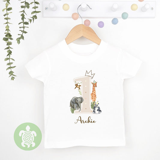 Neutral Safari Any Age, 1st Birthday Party Sweatshirt, Birthday T-shirt, Baby Vest design Childs Jumper, Boy Girl, Birthday outfit