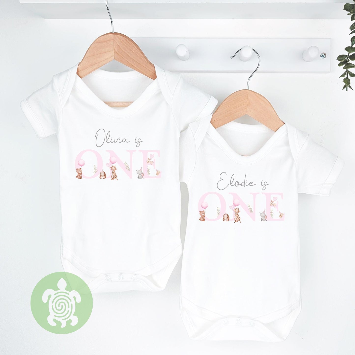 Pink Animals Birthday Party Birthday T-shirt, 1st birthday Sweatshirt, Personalised First Birthday design, Childs Any Age, Baby Girl Gift