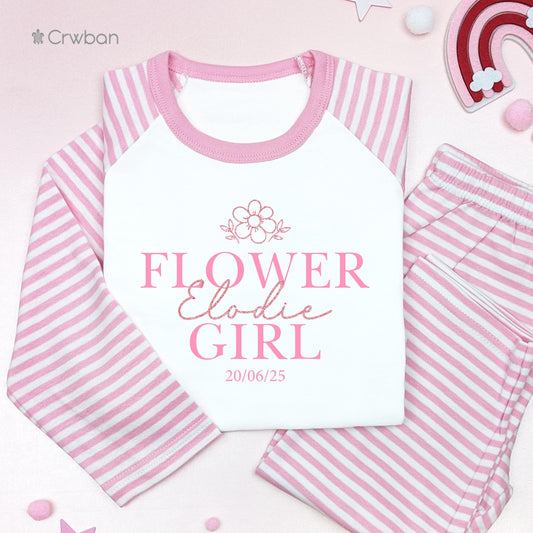 Flower Girl Bridesmaid Wedding Glitter Name flower, Special Occasion, Kids Outfit, Morning Set, Custom Cotton Clothing, Tight-fitting style