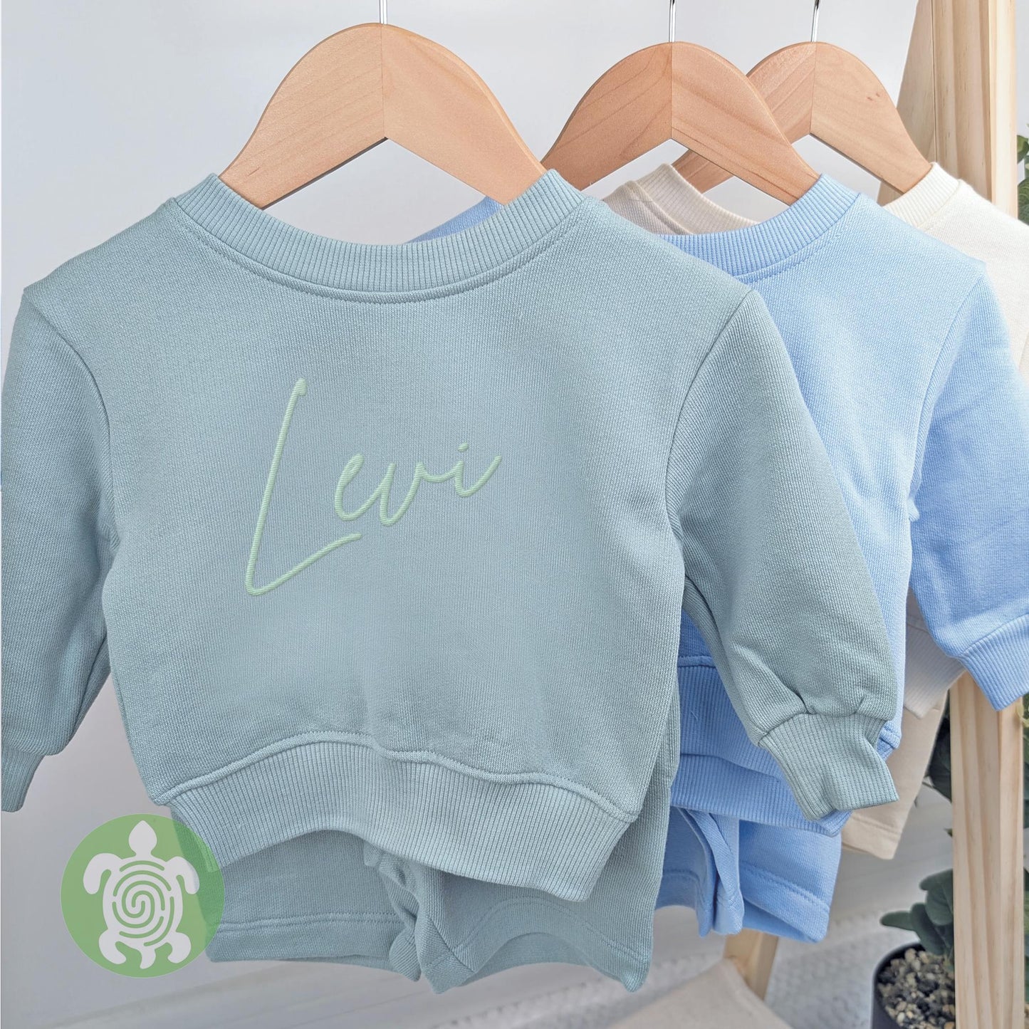 Personalised Sweater and Shorts Embroidered Cotton Sets, Kids Sets, Personalised Outfit, Toddler Outfit, Children's Summer Outfit Set