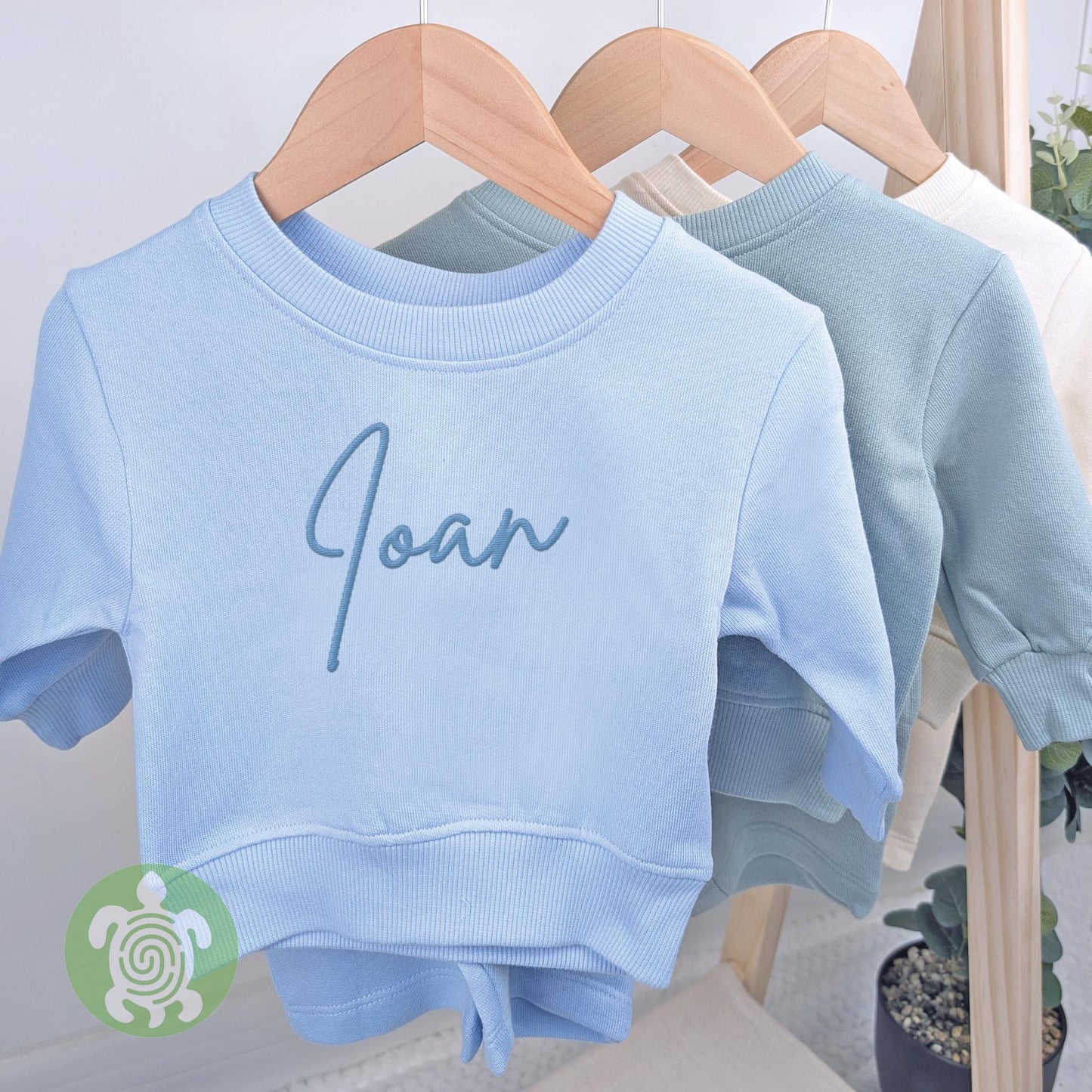 Personalised Sweater and Shorts Embroidered Cotton Sets, Kids Sets, Personalised Outfit, Toddler Outfit, Children's Summer Outfit Set
