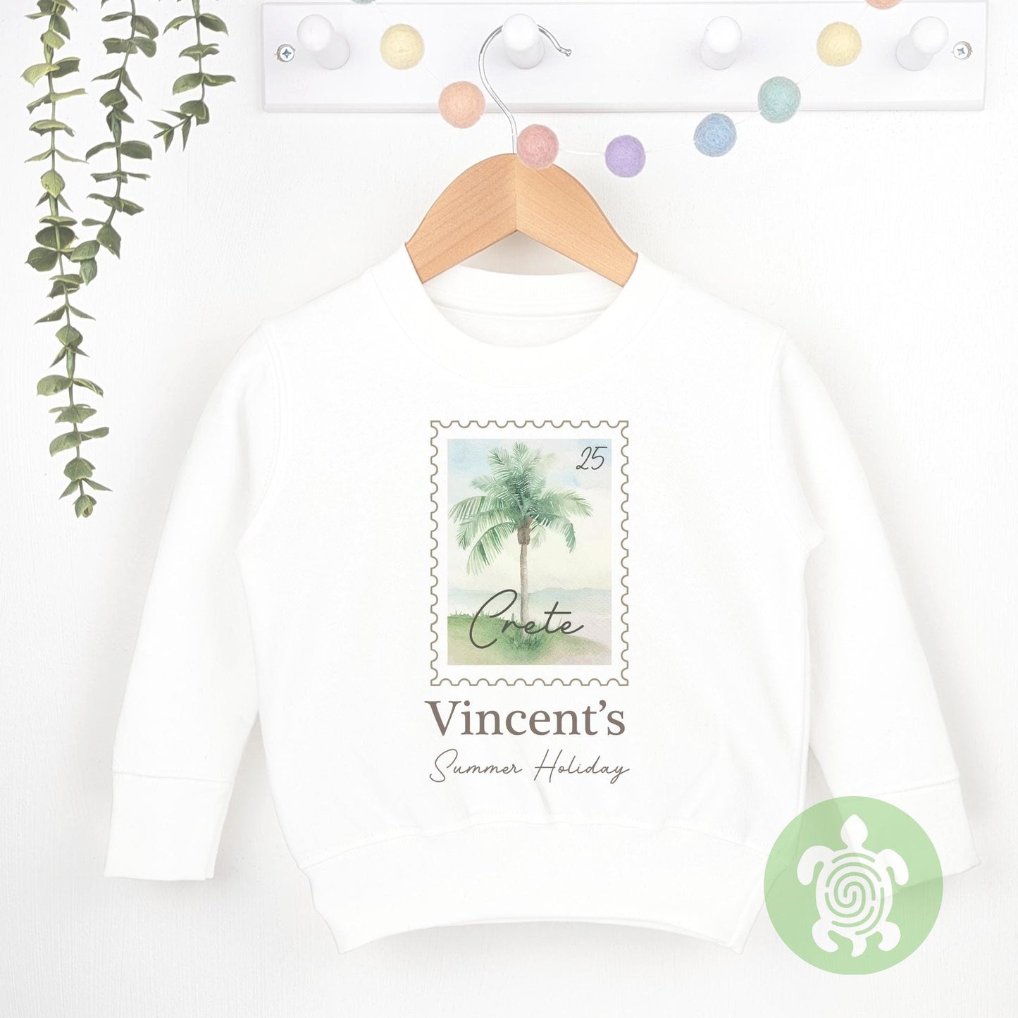 Personalised Postage Stamp Summer Holiday Tshirt, Babyvest, Children's Outfit, First Holiday Sleepsuit, First Holiday, First Time Flyer