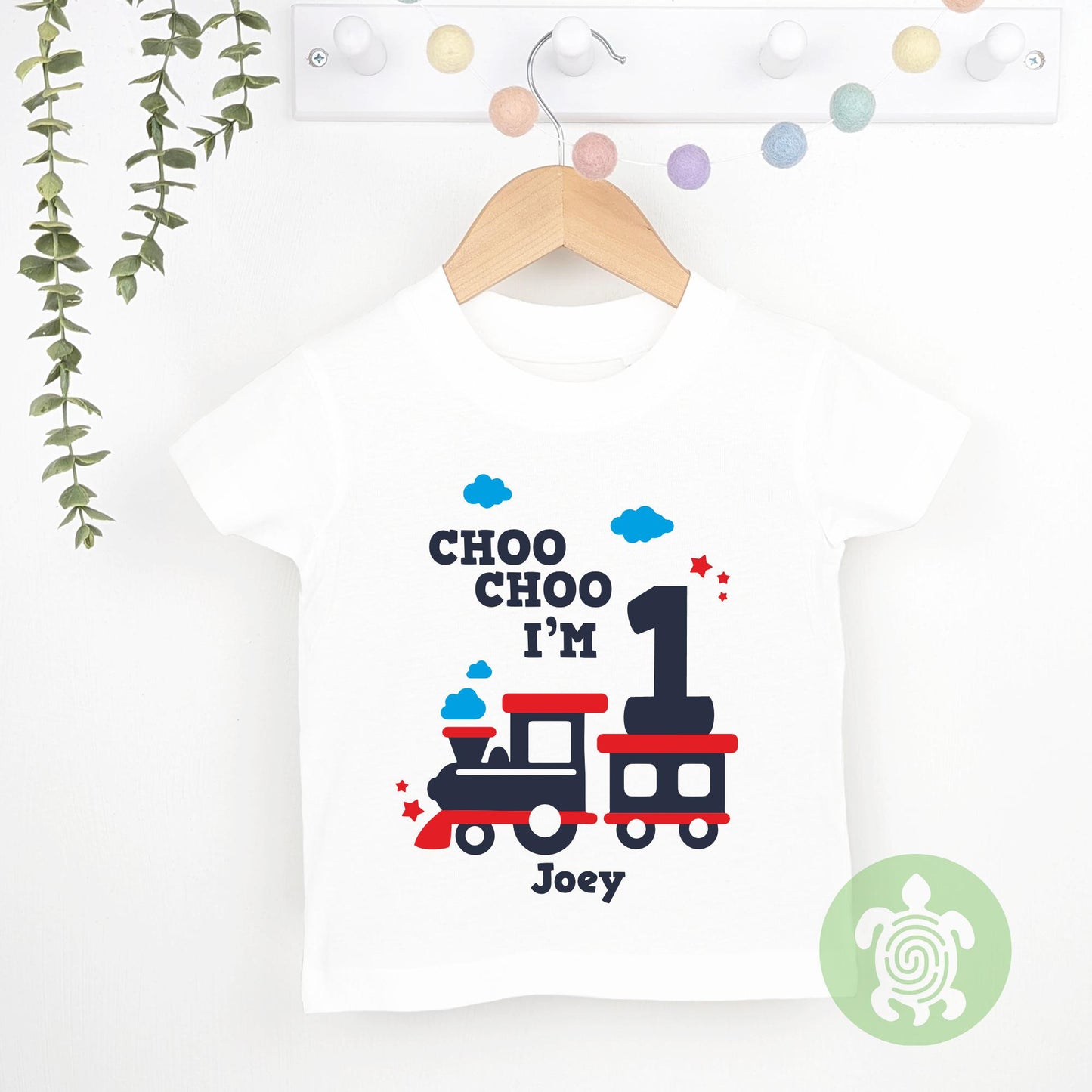 Train Themed Birthday Party Top Tee |  Personalised Birthday Gift| White or Long Sleeve Baseball T-Shirt | Personalised Any Age Birthday Top