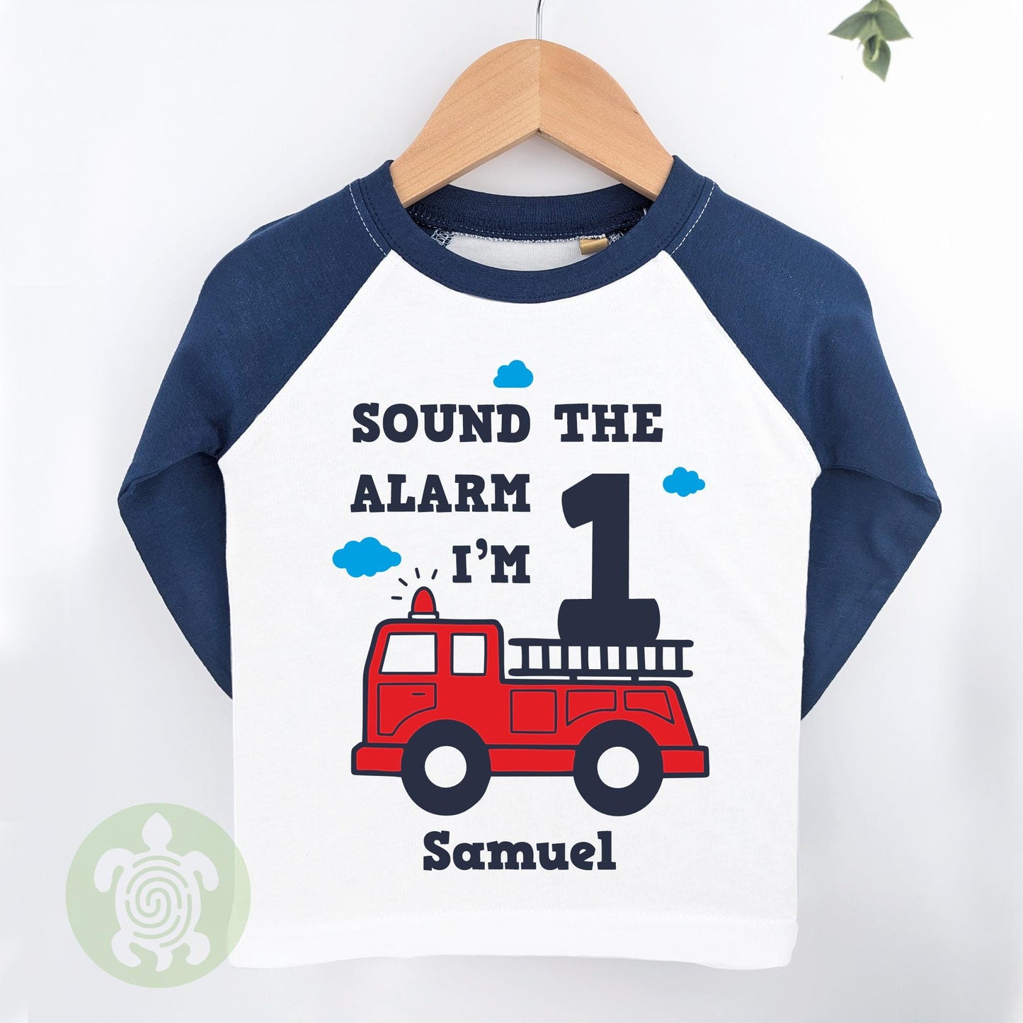 Fire Engine Themed Birthday Party Top |  Personalised Birthday Top| White or Long Sleeve Baseball T-Shirt | Personalised Any Age Birthday
