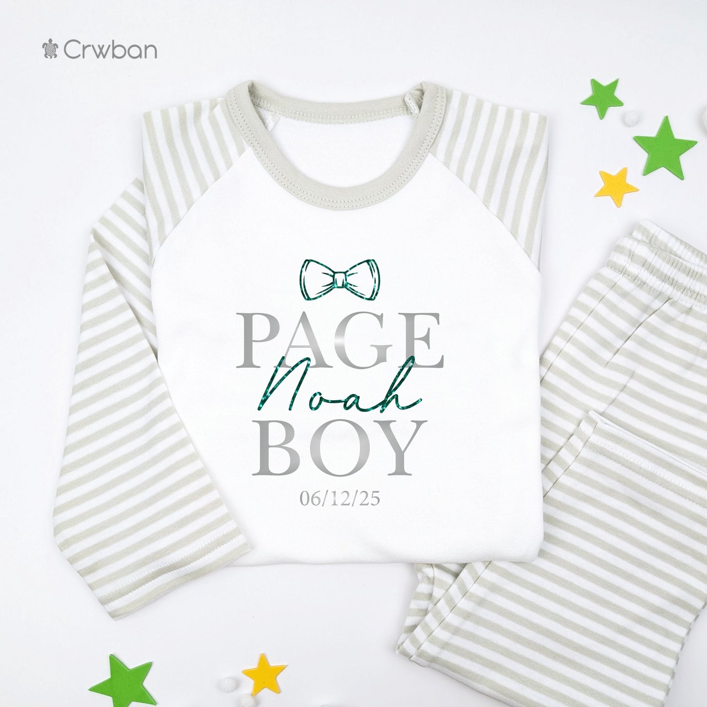 Page Boy Best Man Wedding Glitter Name Bow Tie, Special Occasion, Kids Outfit, Morning Set, Custom Cotton Clothing, Tight-fitting style