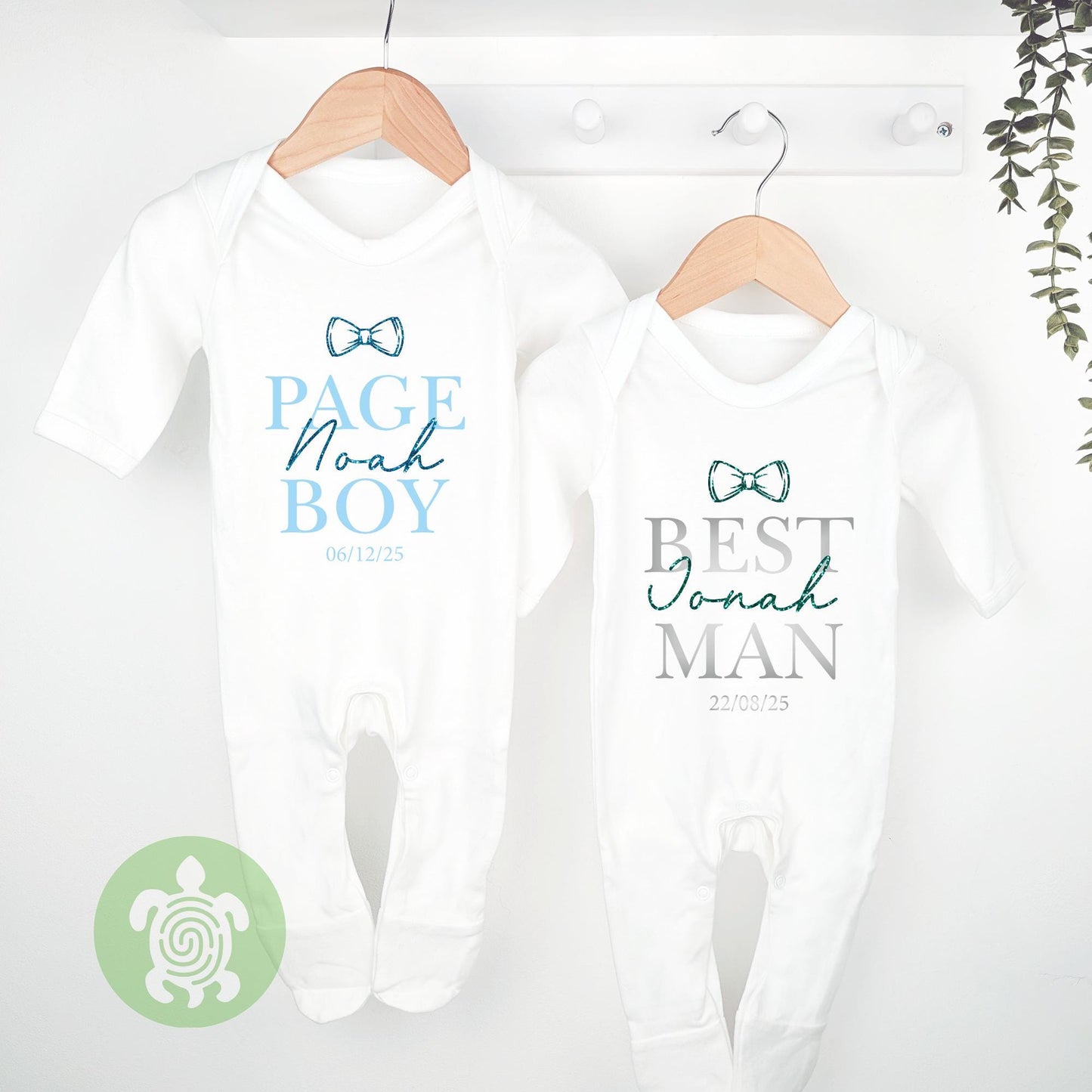 Page Boy Best Man Wedding Glitter Name Bow Tie, Special Occasion, Kids Outfit, Morning Set, Custom Cotton Clothing, Tight-fitting style
