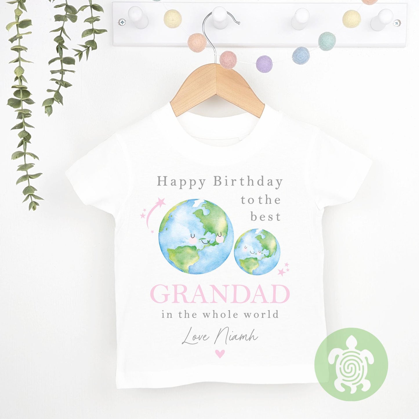 Personalised Pink Happy Birthday Best in the World Mummy, Daddy, Nanny, Grandad, Auntie, Uncle Love you Lots Baby Bodysuit Babygrow, Tshirt