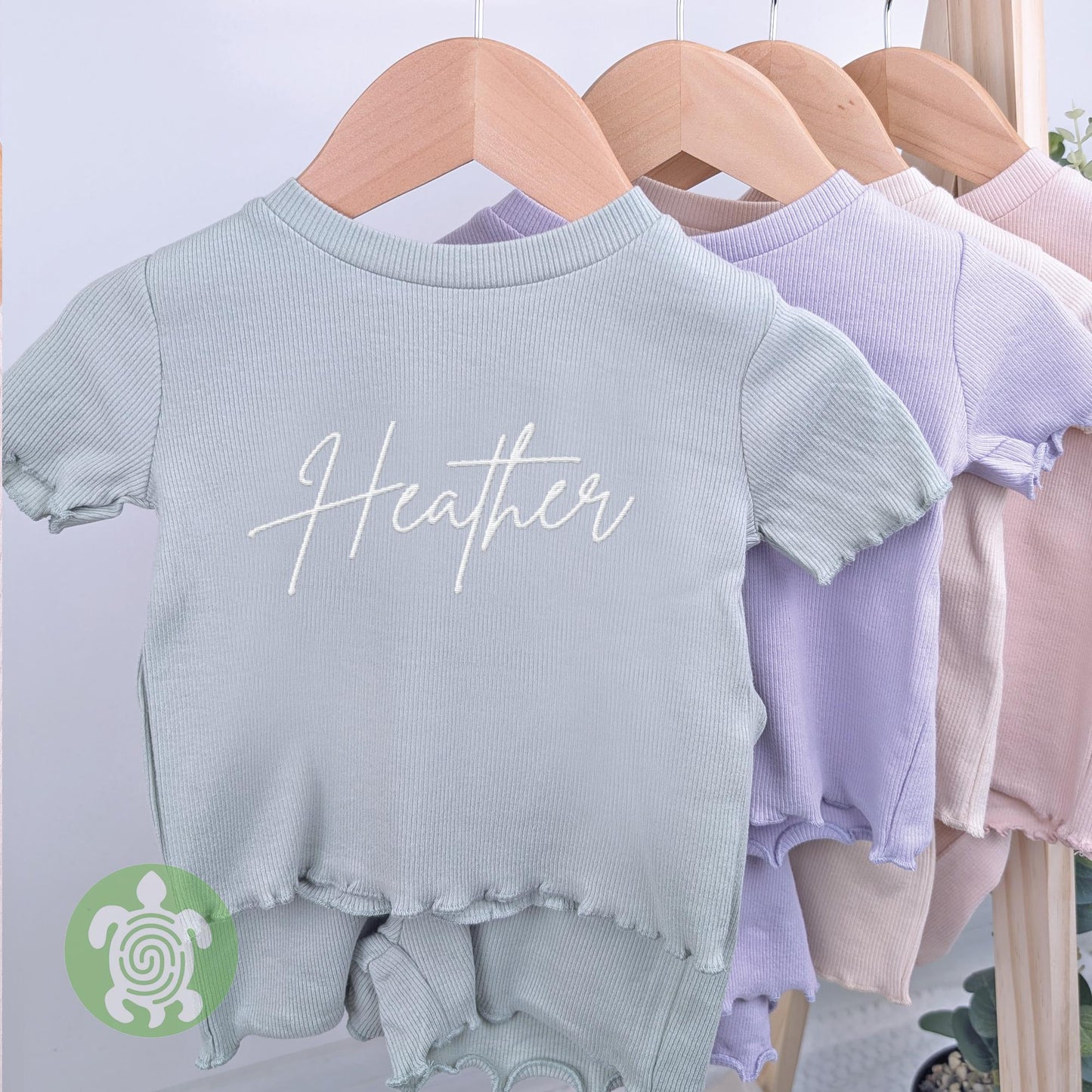 Summer Personalised Embroidered Name Child Cotton Sets, Kids Sets, Personalised T-Shirt &Shorts Summer Outfit, Toddler Outfit, Summer Outfit