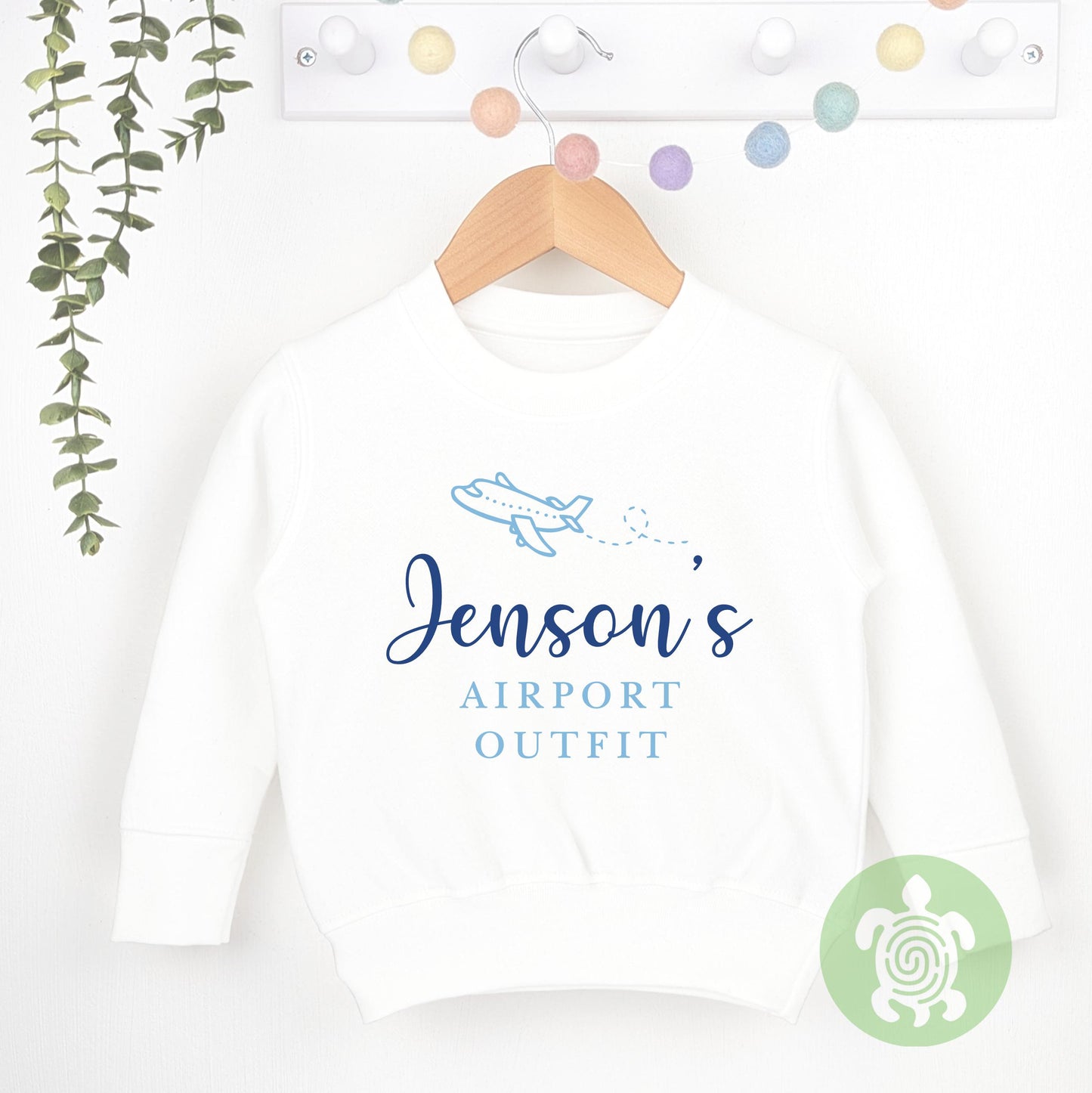 Personalised Blue Airport Outfit Cotton Shorts Set, Any Age, Children's Summer Outfit, Summer T-shirt Kids, Babies First Holiday, Sweatshirt