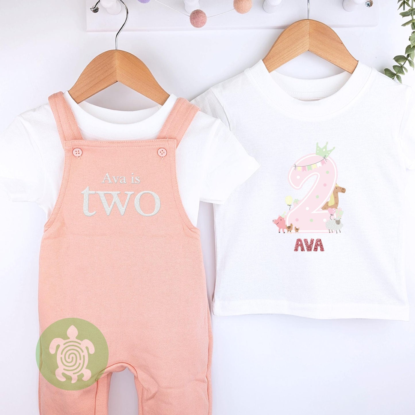 Any Age Personalised Embroidered Birthday Dusty Pink Fleece Dungarees Set,1st Party Outfit with Colour Print,Childs Clothing,Birthday Outfit