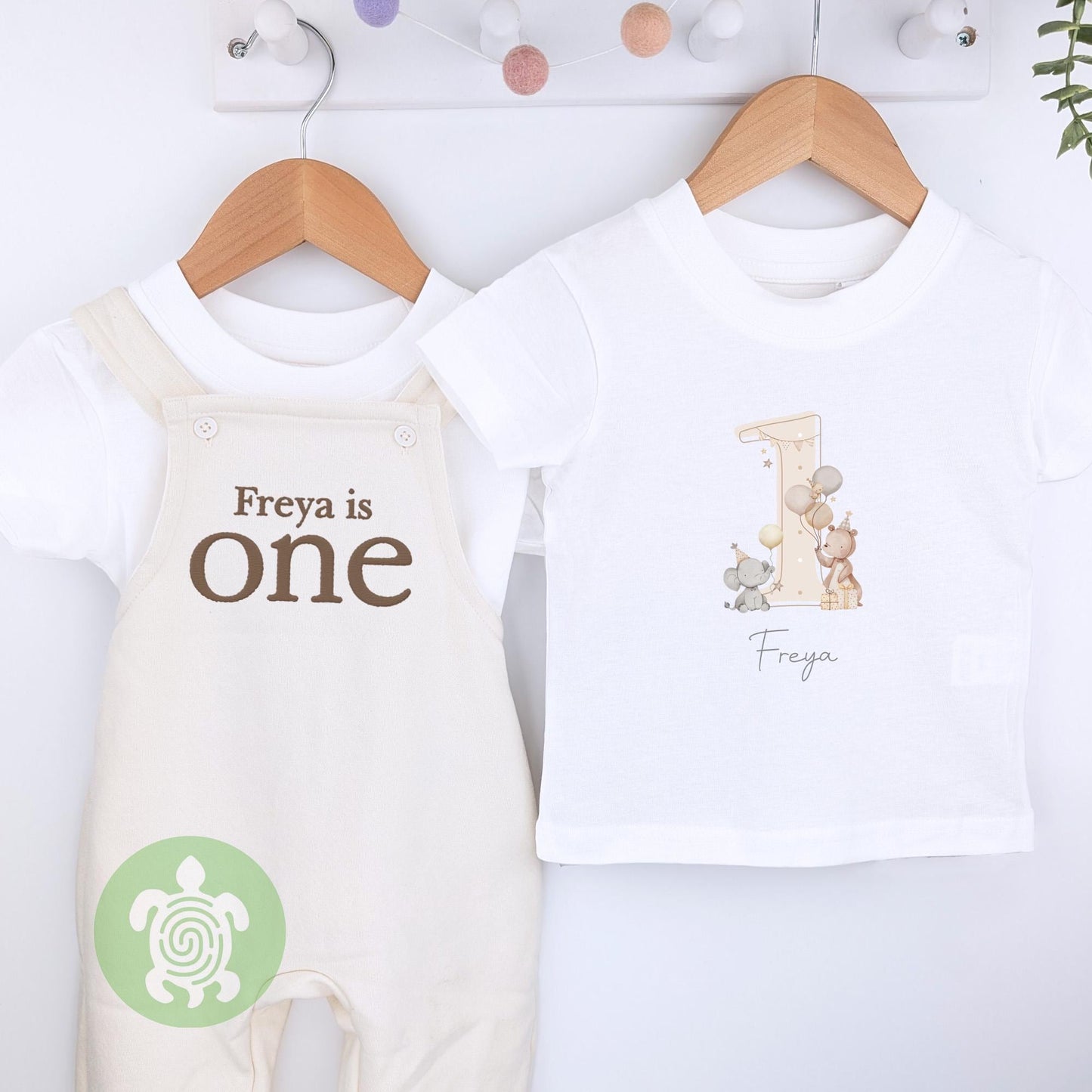 Any Age Personalised Embroidered Birthday Oat Fleece Dungarees Set,1st Party Outfit with Colour Print,Childs Clothing,Birthday Outfit
