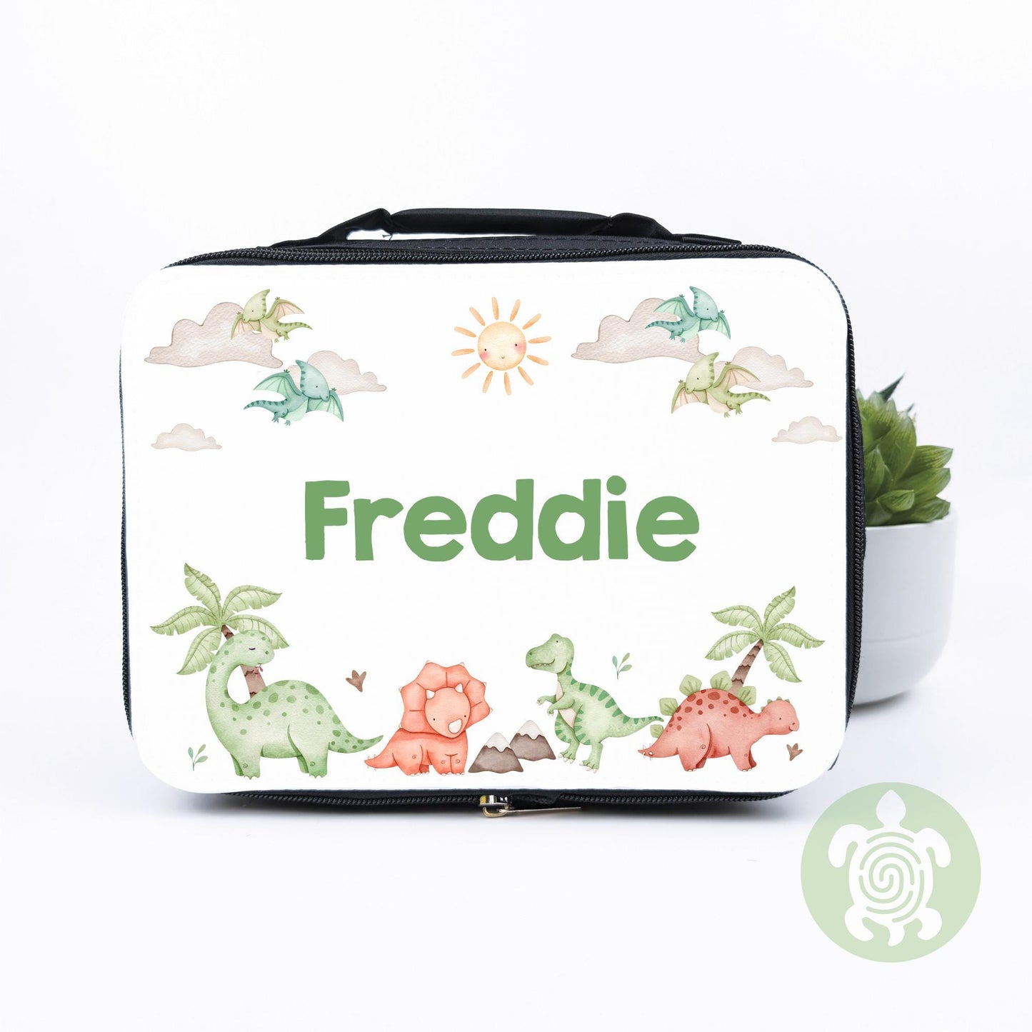 Personalised Dinosaur Lunch Bag, Snack Box & Water Bottle Set - Kids Lunch Bag - Boys Lunch Box - Kids Water Bottles - Boys back to school