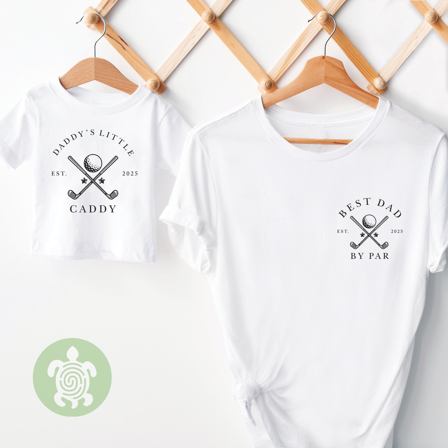 Matching Golf Best Dad by Par, Daddy's Little Caddy, Golf T-shirt Father's Day Dad & Son Matching Adults Shirt Baby Toddler Tshirt Babygrow