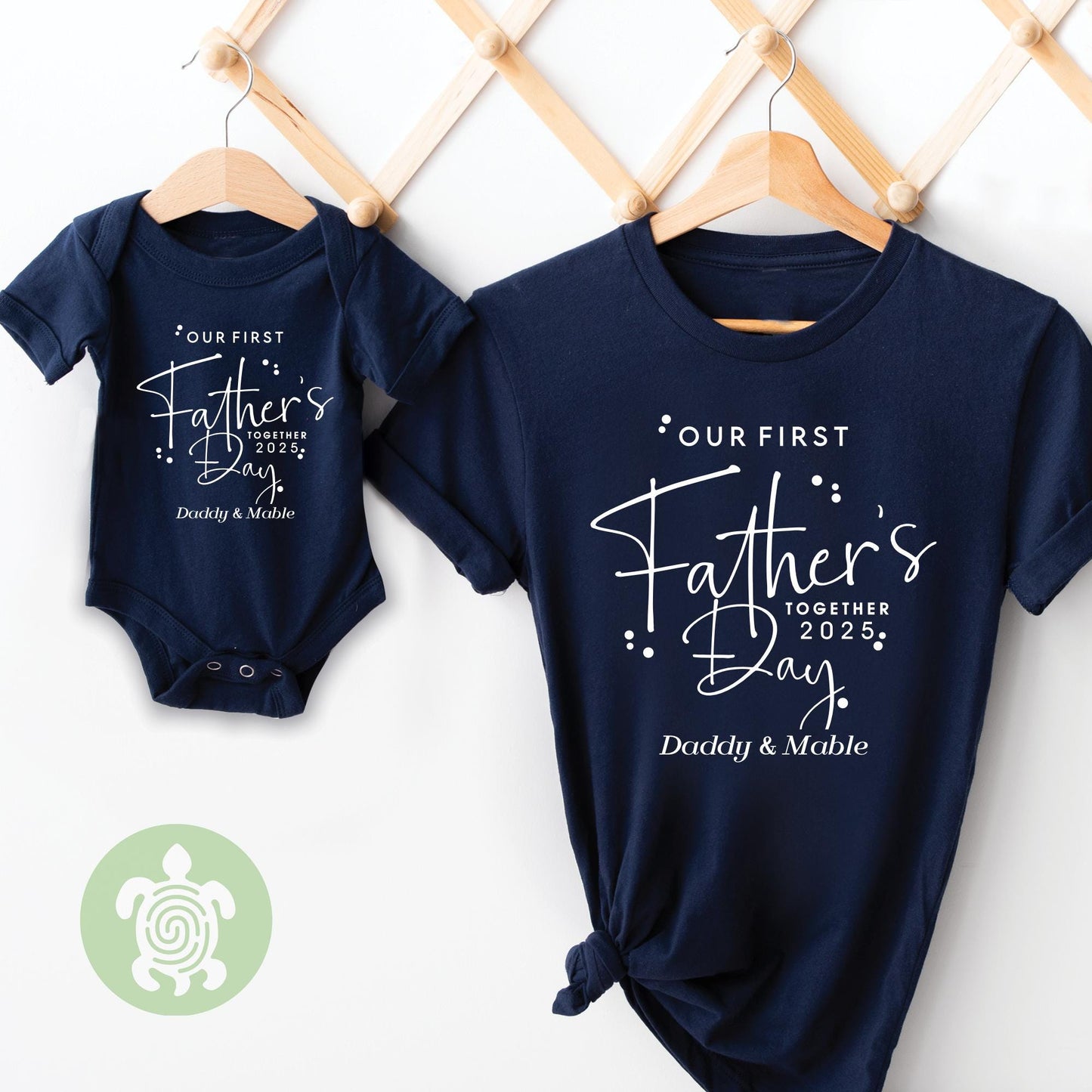 Matching Personalised Our First Father's Day Toddler Girl Boy Matching Dad Dada Gift Set T-shirt Daddy & Me