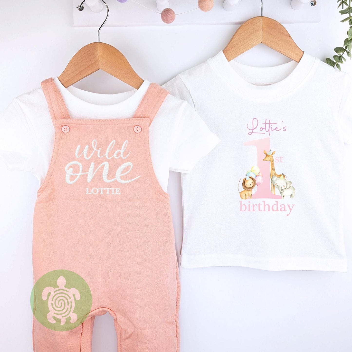 Wild One Personalised Embroidered Birthday Dusty Pink Fleece Dungarees, 1st Party Outfit, Childs Clothing, Birthday Outfit