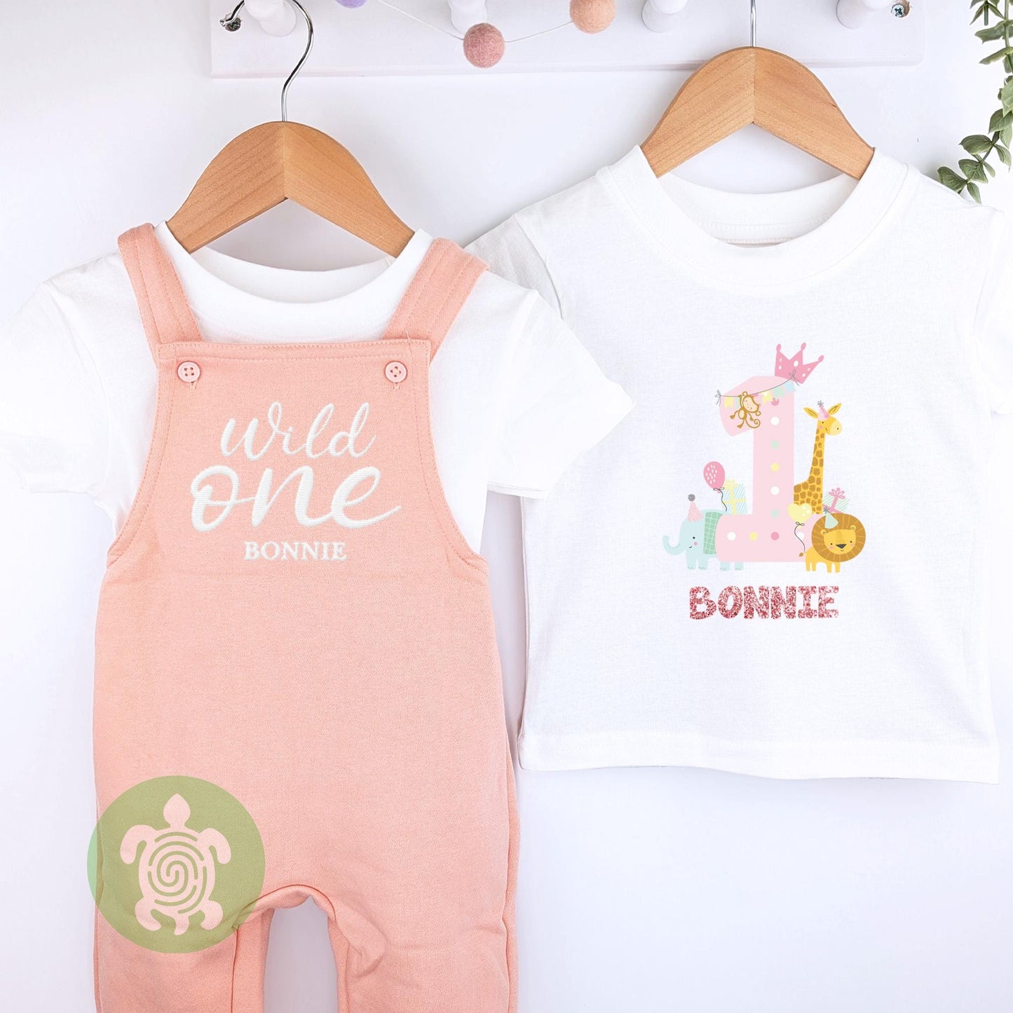 Wild One Personalised Embroidered Birthday Dusty Pink Fleece Dungarees, 1st Party Outfit, Childs Clothing, Birthday Outfit