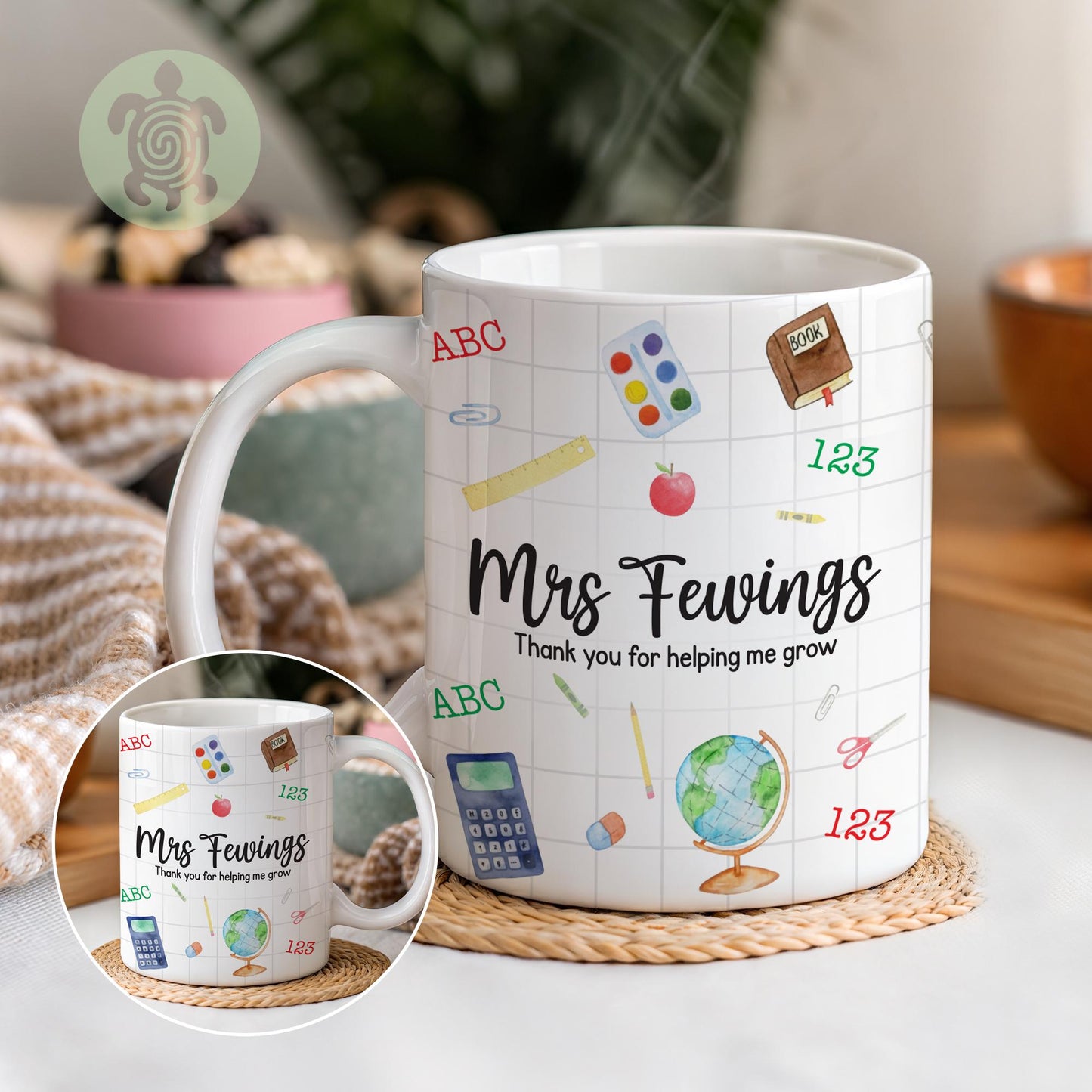 Personalised School Teacher Thank You Gift, Teacher Mug With Name, Teacher Appreciation Gift, End of Term Gift, Nursery Teacher Gift