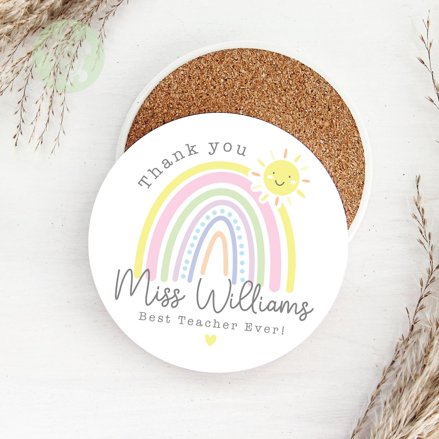 Personalised Thank you Sun Rainbow Teacher Gift, Teacher Mug With Name, Teacher Appreciation Gift, End of Term Gift, Nursery teacher Gift