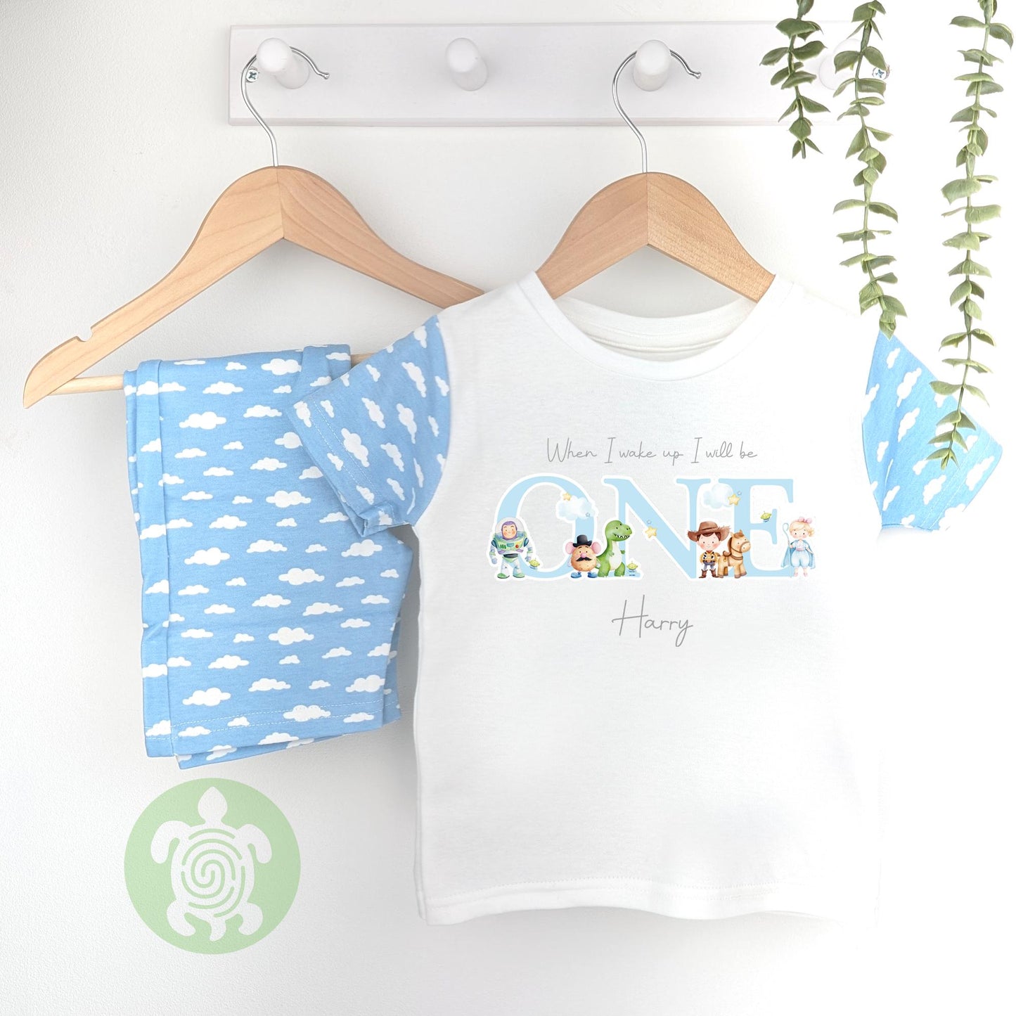 Personalised Birthday Shorts Sleeve & Shorts set, 1st 2nd 3rd Birthday, Boy Girl Pyjamas, When I Wake Up I'll Be, Birthday Gift, Summer Set