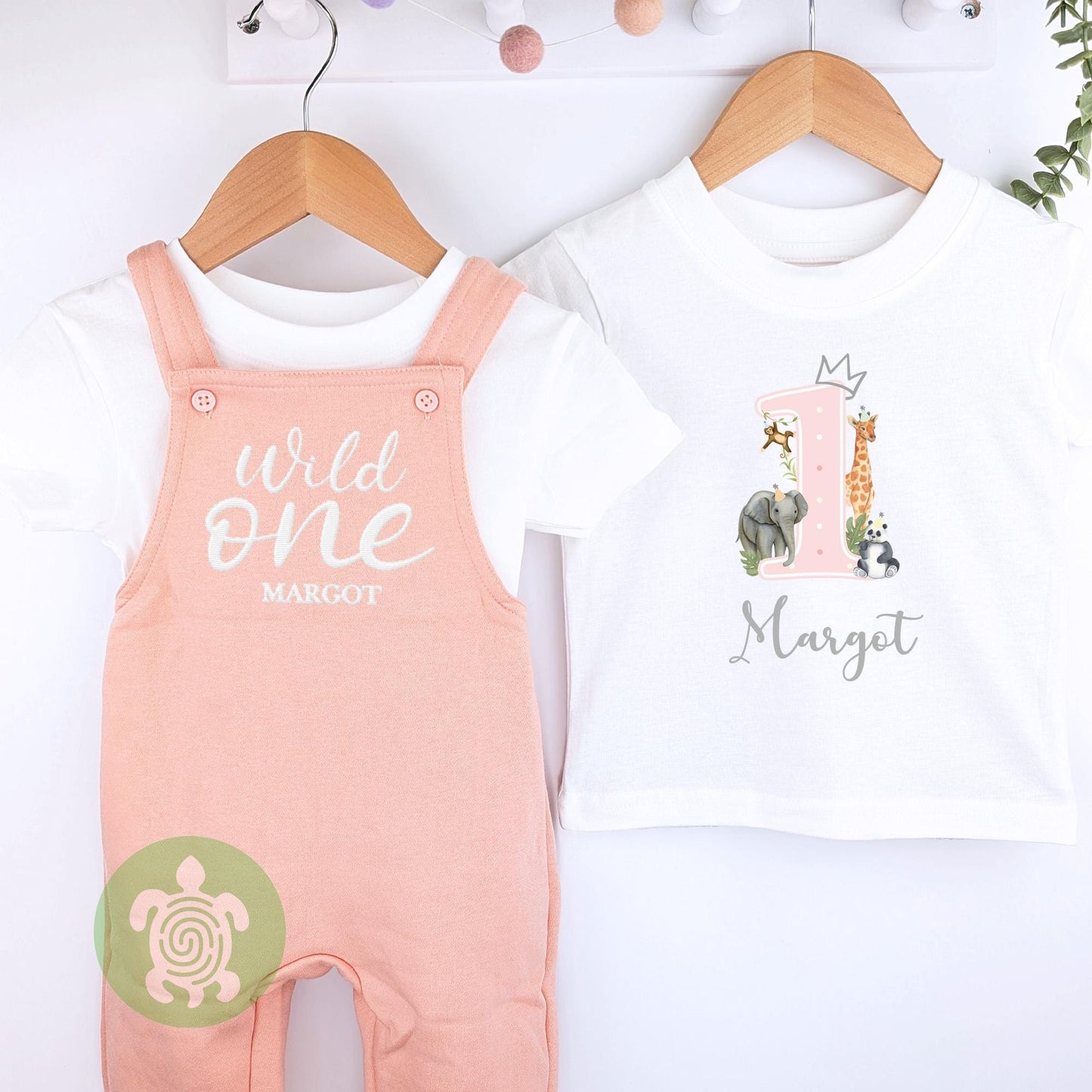 Wild One Personalised Embroidered Birthday Dusty Pink Fleece Dungarees, 1st Party Outfit, Childs Clothing, Birthday Outfit