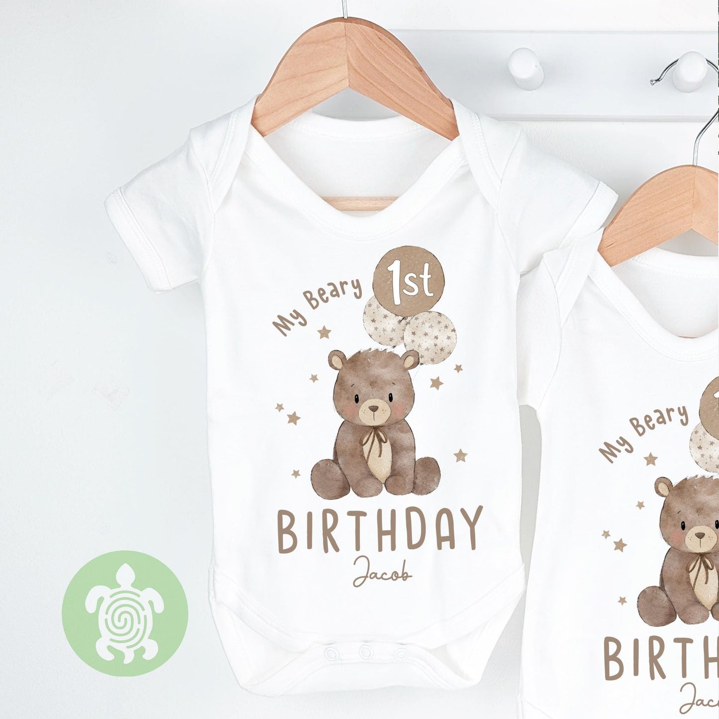 Personalised Beary 1st Birthday Children's T-shirt, 1st Birthday Party Outfit, Childs Clothing, BabyVest, Printed Birthday Sweatshirt