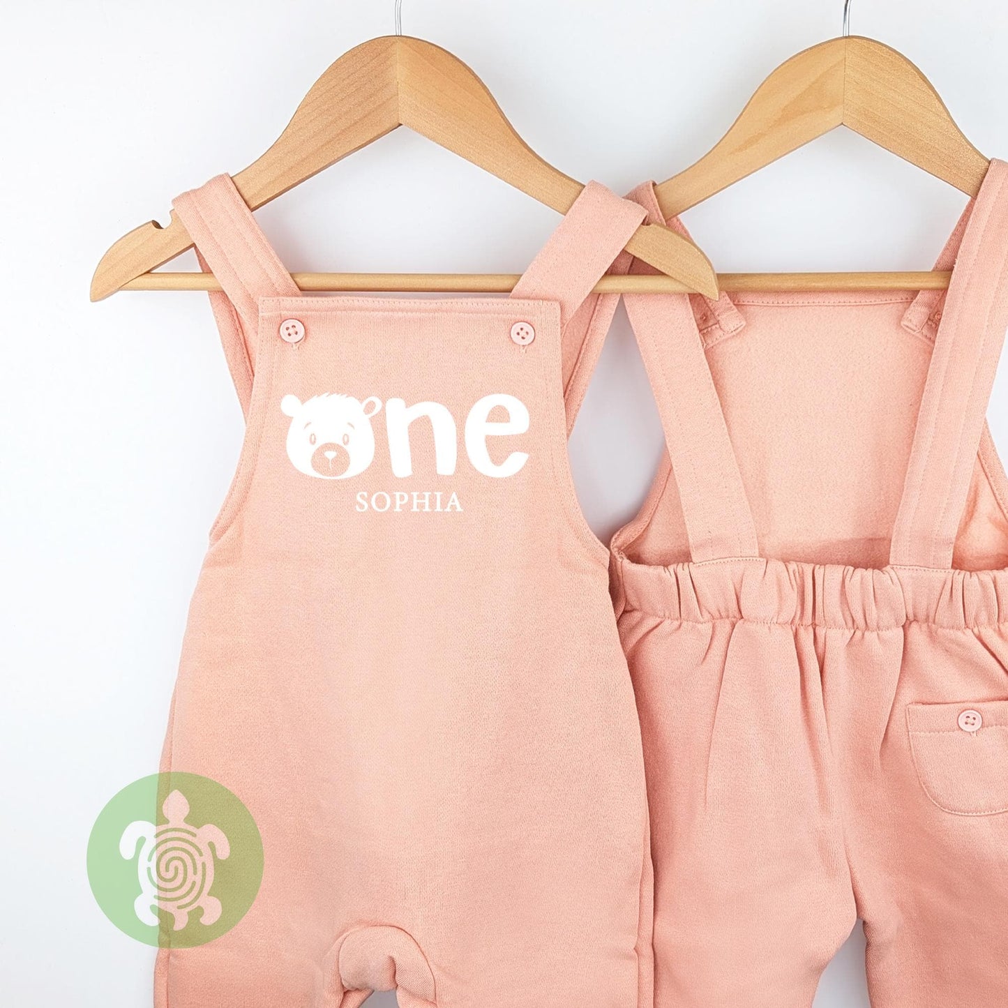 Personalised Beary 1st Birthday Embroidered Outfit Pink Fleece Dungarees, 1st Party Outfit, Childs Clothing, Birthday Outfit, Bear Themed