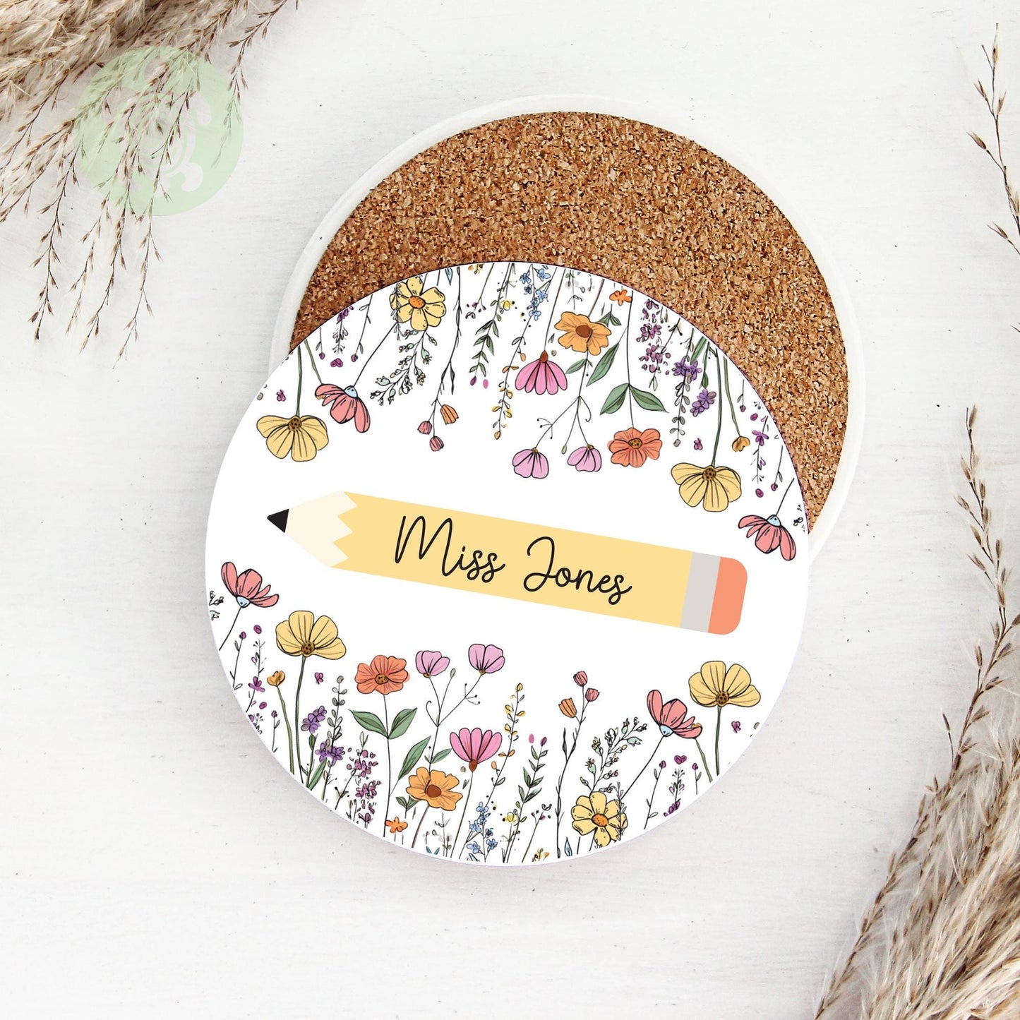 Personalised Wild Flowers Teacher Pencil Thank You Gift, Teacher Mug With Name, Teacher Appreciation Gift, End of Term Gift, Nursery Gift