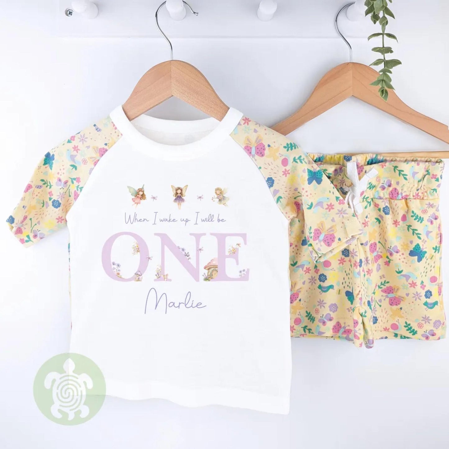 Personalised Birthday Any Age Girls Butterfly Shorts & T-shirt Pj's Set, 1st Birthday, Children Toddler Personalised Pyjamas, Birthday Girl