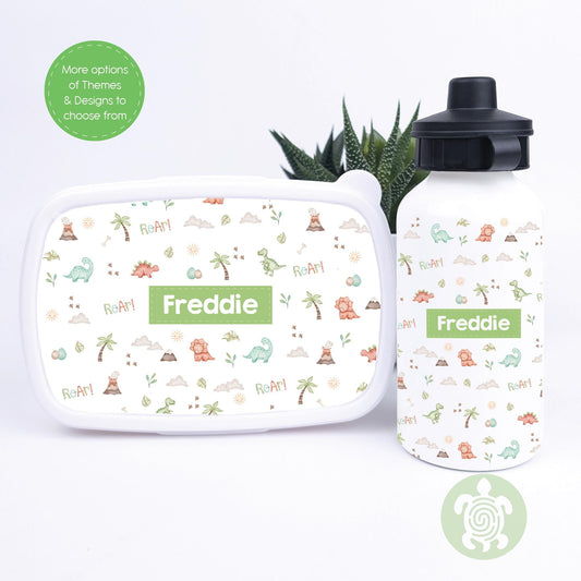 Personalised Children's Snack Box & Water Bottle Set - Kids Lunch Set - Boys Lunch Box - Kids Water Bottles - Boys back to school - Custom