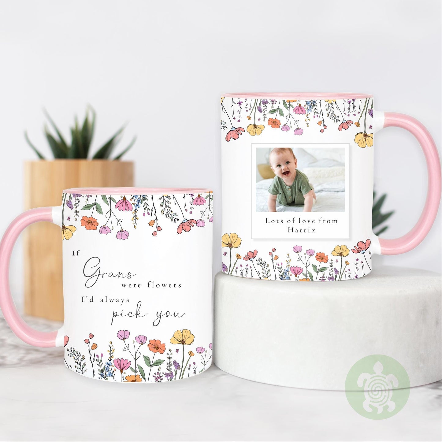 Personalised If.. Were Flowers Mug and Coaster Gift, Gifts for Mums, Gifts for Nanny, Gifts for Aunite, Customised Photo, Memorable Keepsake