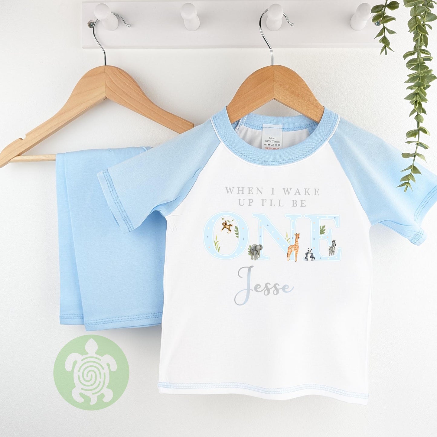 Personalised Birthday Shorts Sleeve & Shorts set, 1st 2nd 3rd Birthday, Boy Girl Pyjamas, When I Wake Up I'll Be, Birthday Gift, Summer Set