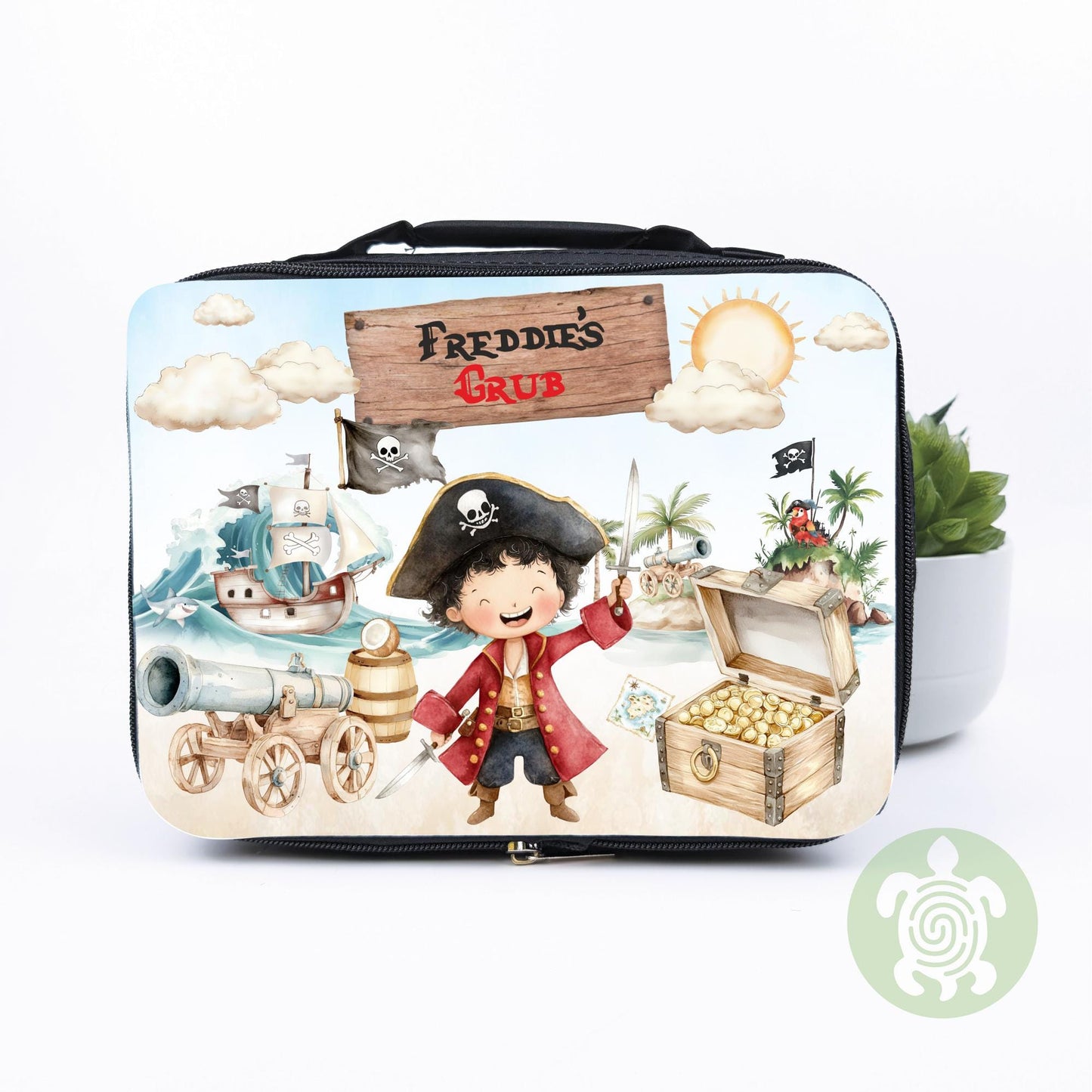 Personalised Pirate Lunch Bag, Snack Box & Water Bottle Set - Kids Lunch Bag - Boys Lunch Box - Kids Water Bottles - Boys back to school