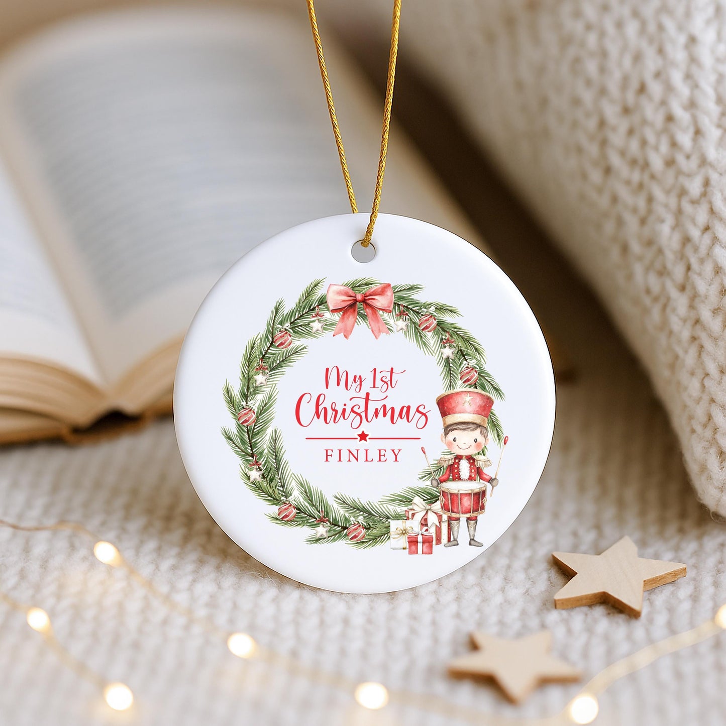 Personalised Little Drummer Boy Merry Christmas Ornament | Ceramic Bauble | Custom Gift | 1st Xmas Tree Decoration | First Keepsake 2025
