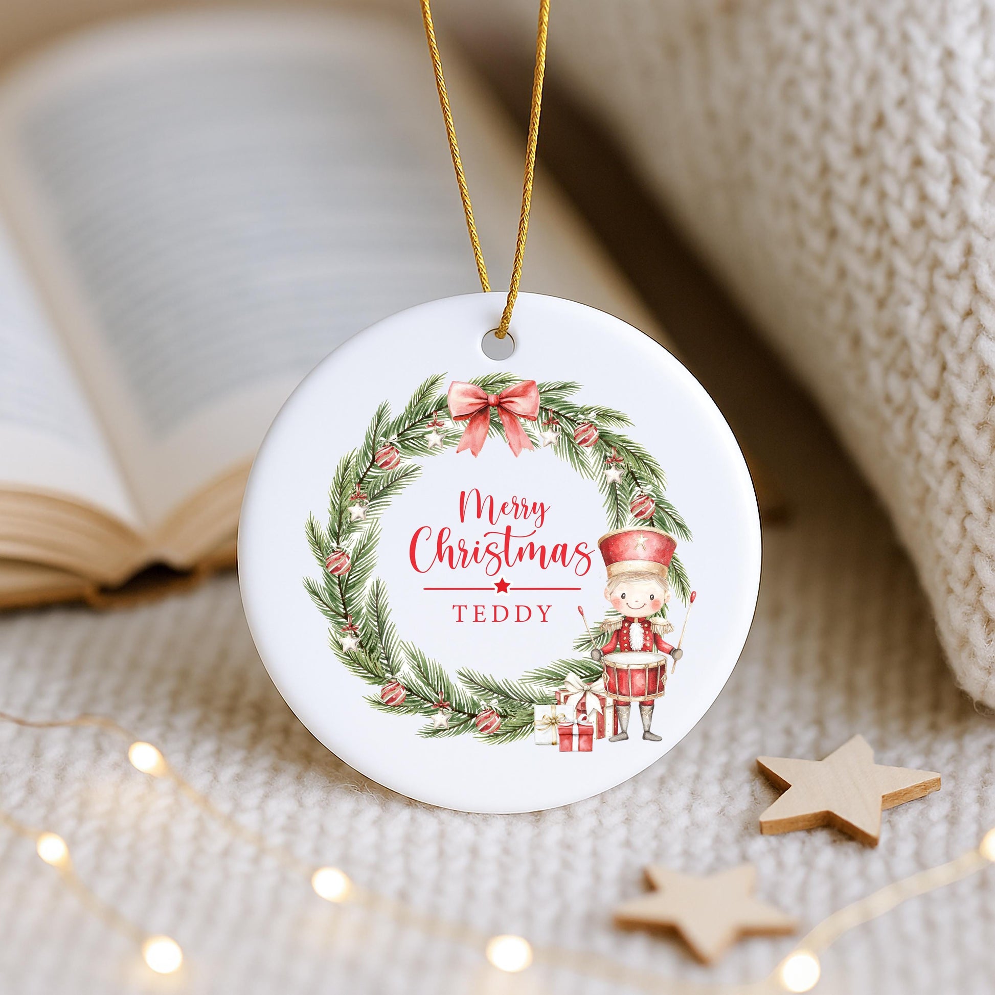 Personalised Little Drummer Boy Merry Christmas Ornament | Ceramic Bauble | Custom Gift | 1st Xmas Tree Decoration | First Keepsake 2025