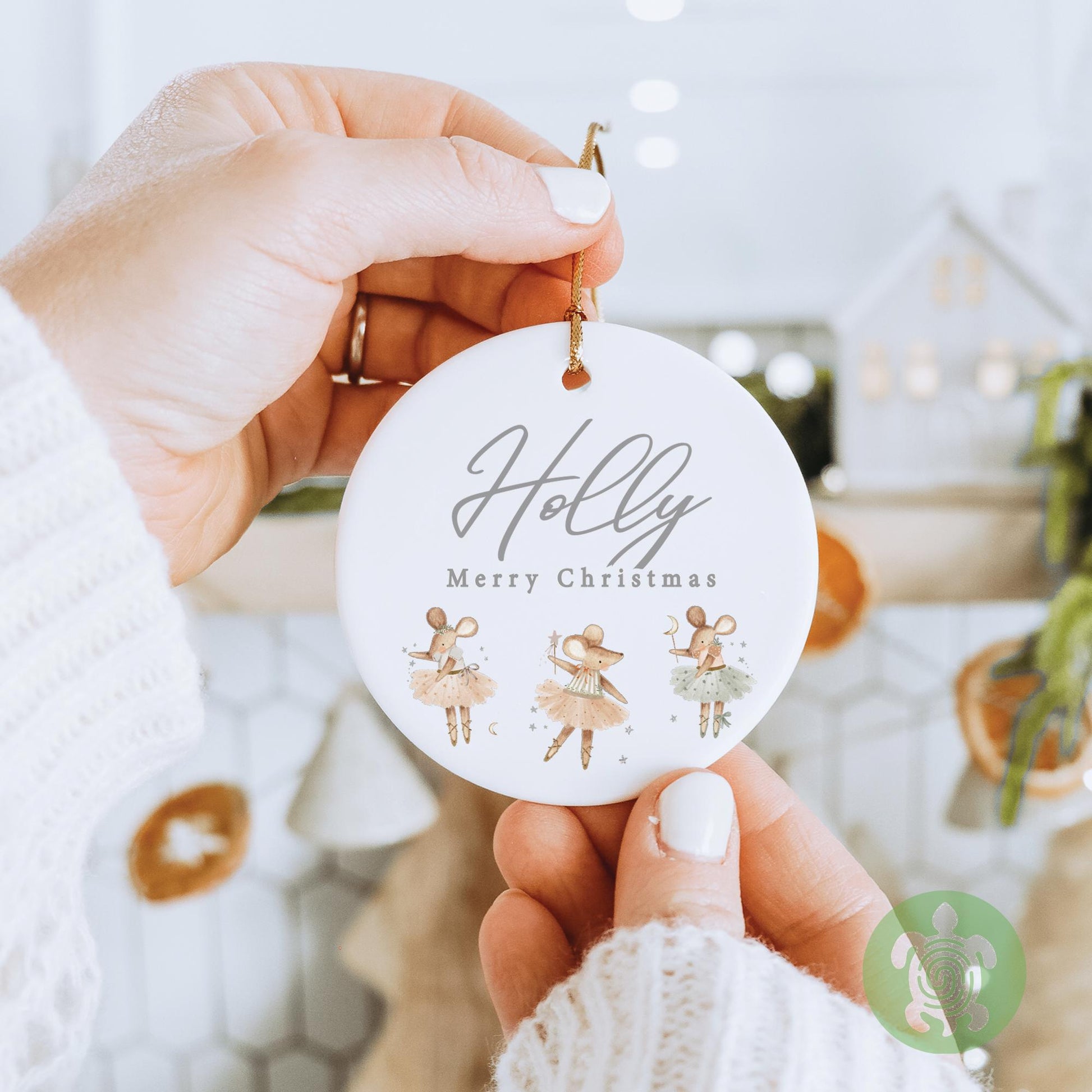 Personalised Sparkle Mouse Merry Christmas Ornament | Ceramic Bauble | Custom Newborn Gift | 1st Xmas Tree Decoration | First Keepsake2025