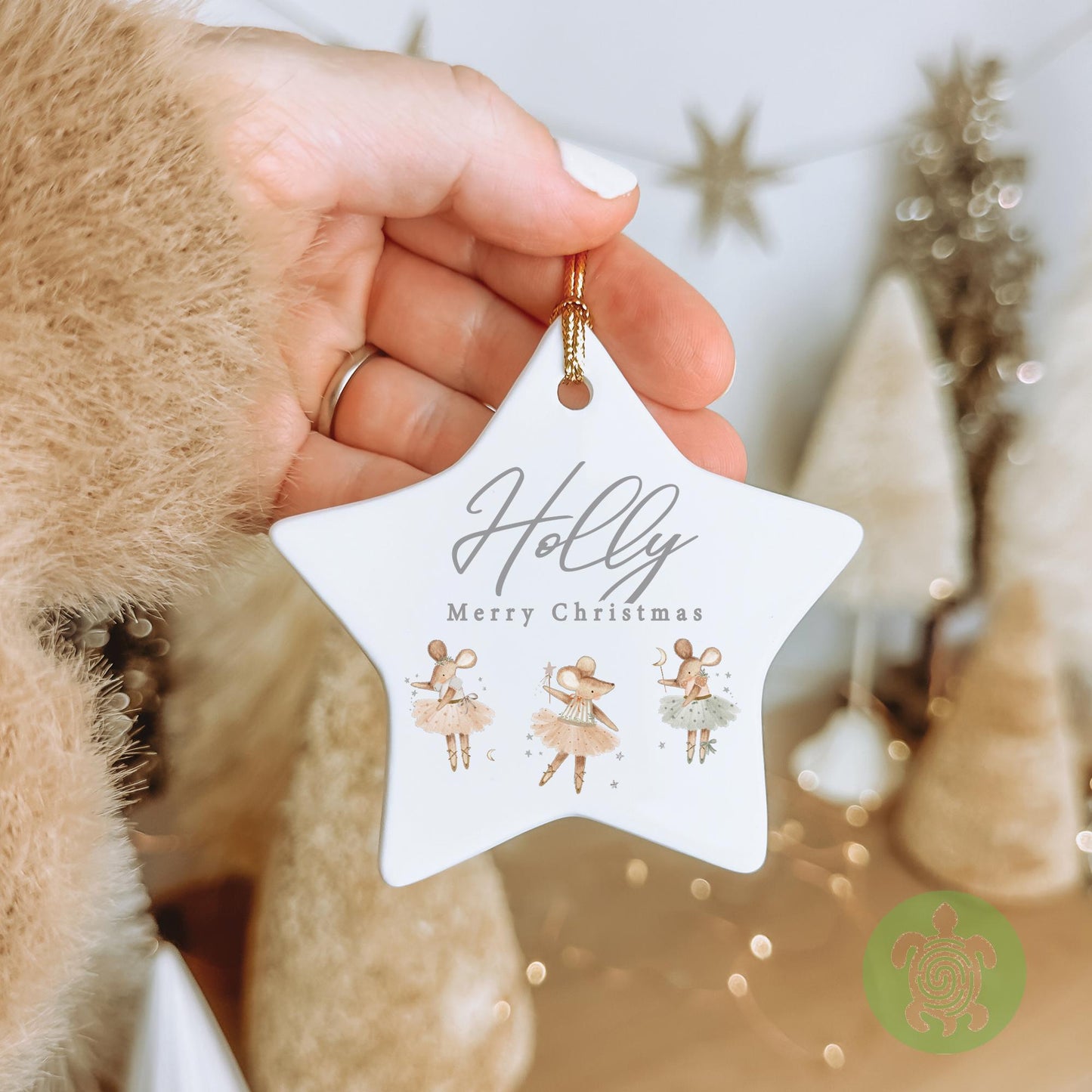 Personalised Sparkle Mouse Merry Christmas Ornament | Ceramic Bauble | Custom Newborn Gift | 1st Xmas Tree Decoration | First Keepsake2025