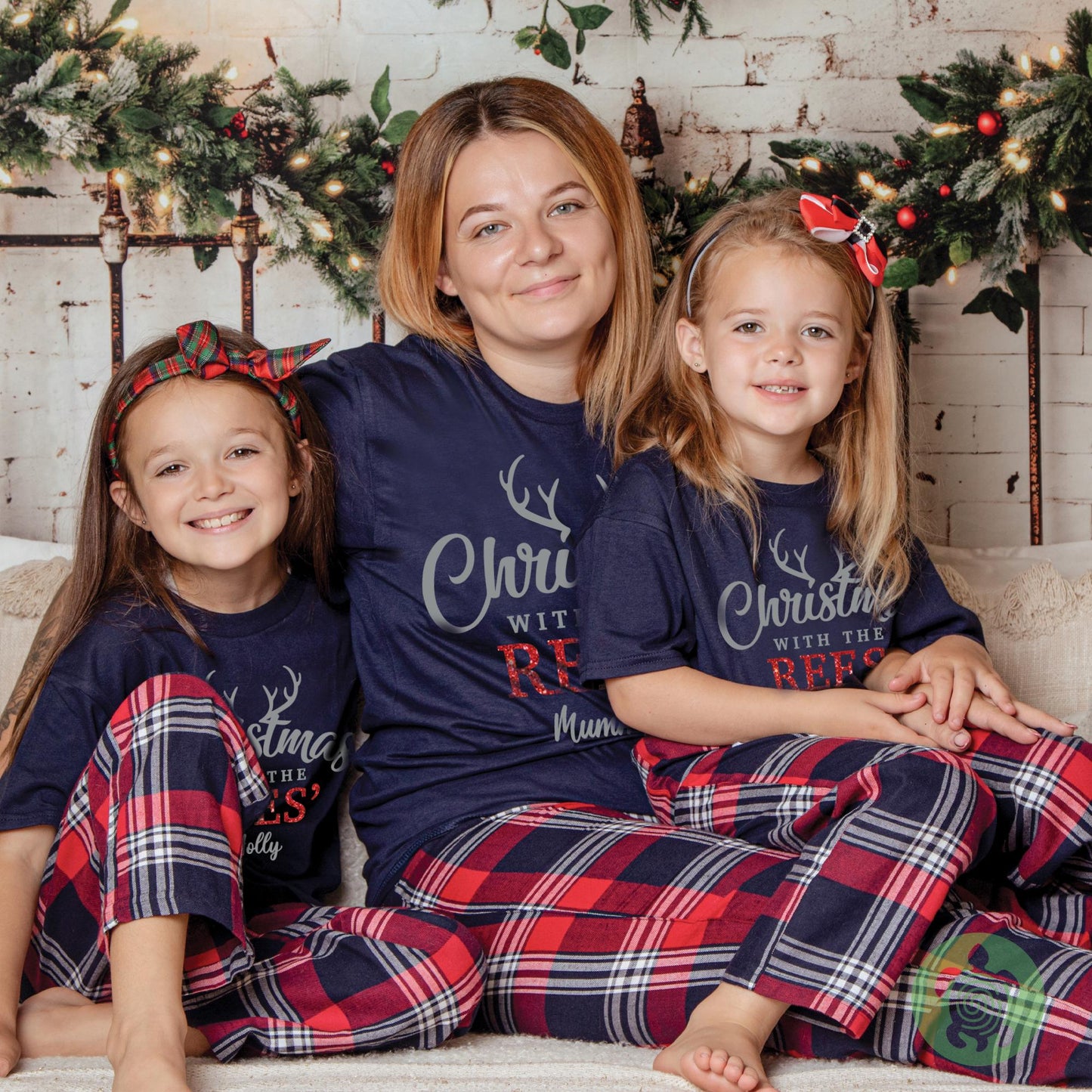 Luxury Christmas With The Matching Adults Christmas Outfit, Red Tartan Festive Pattern, Personalised Clothing Set, Tight-fitting style