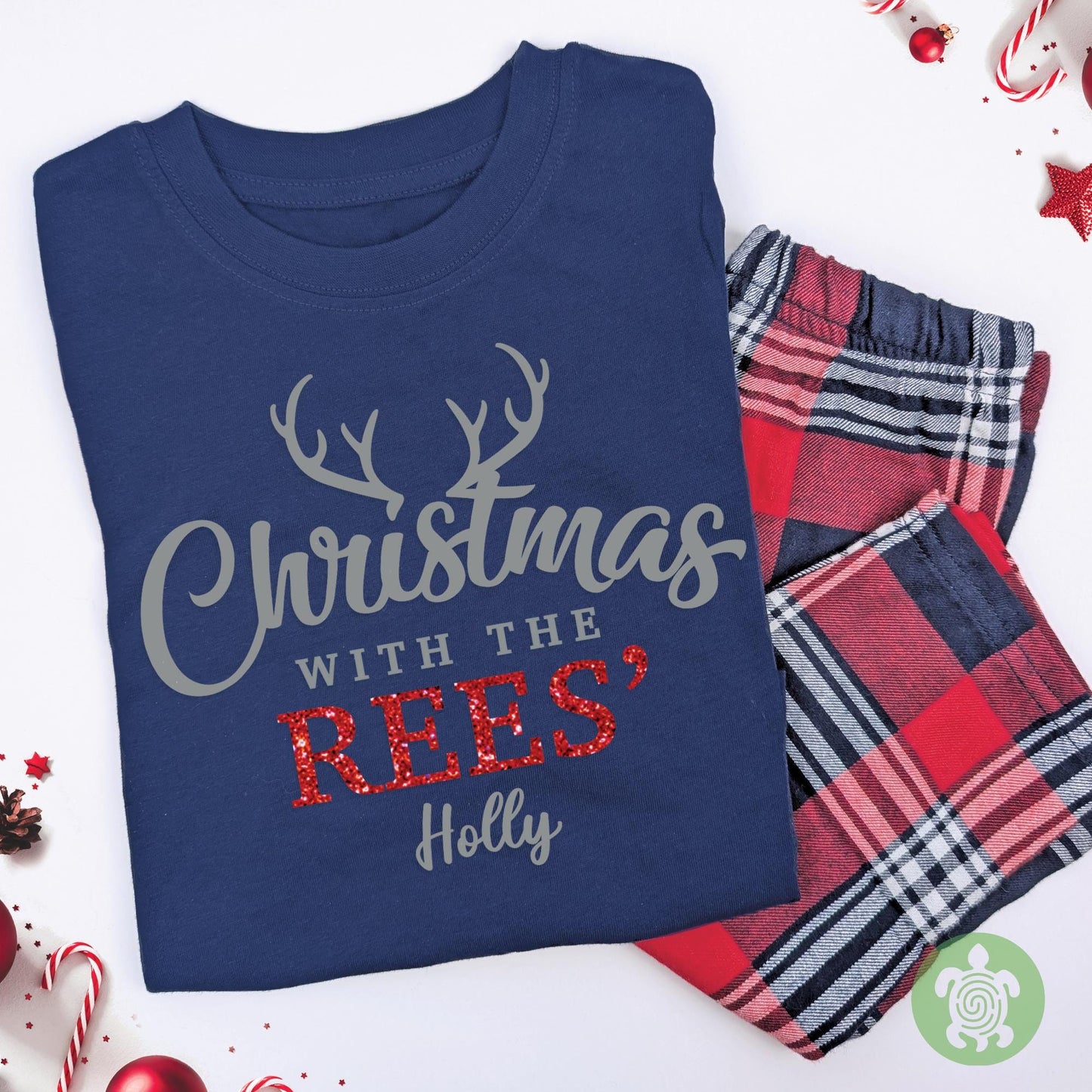 Luxury Christmas With The Matching Adults Christmas Outfit, Red Tartan Festive Pattern, Personalised Clothing Set, Tight-fitting style
