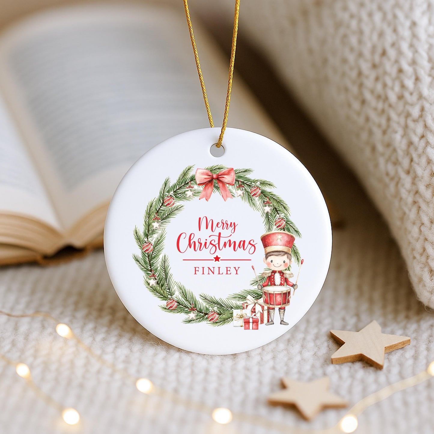 Personalised Little Drummer Boy Merry Christmas Ornament | Ceramic Bauble | Custom Gift | 1st Xmas Tree Decoration | First Keepsake 2025