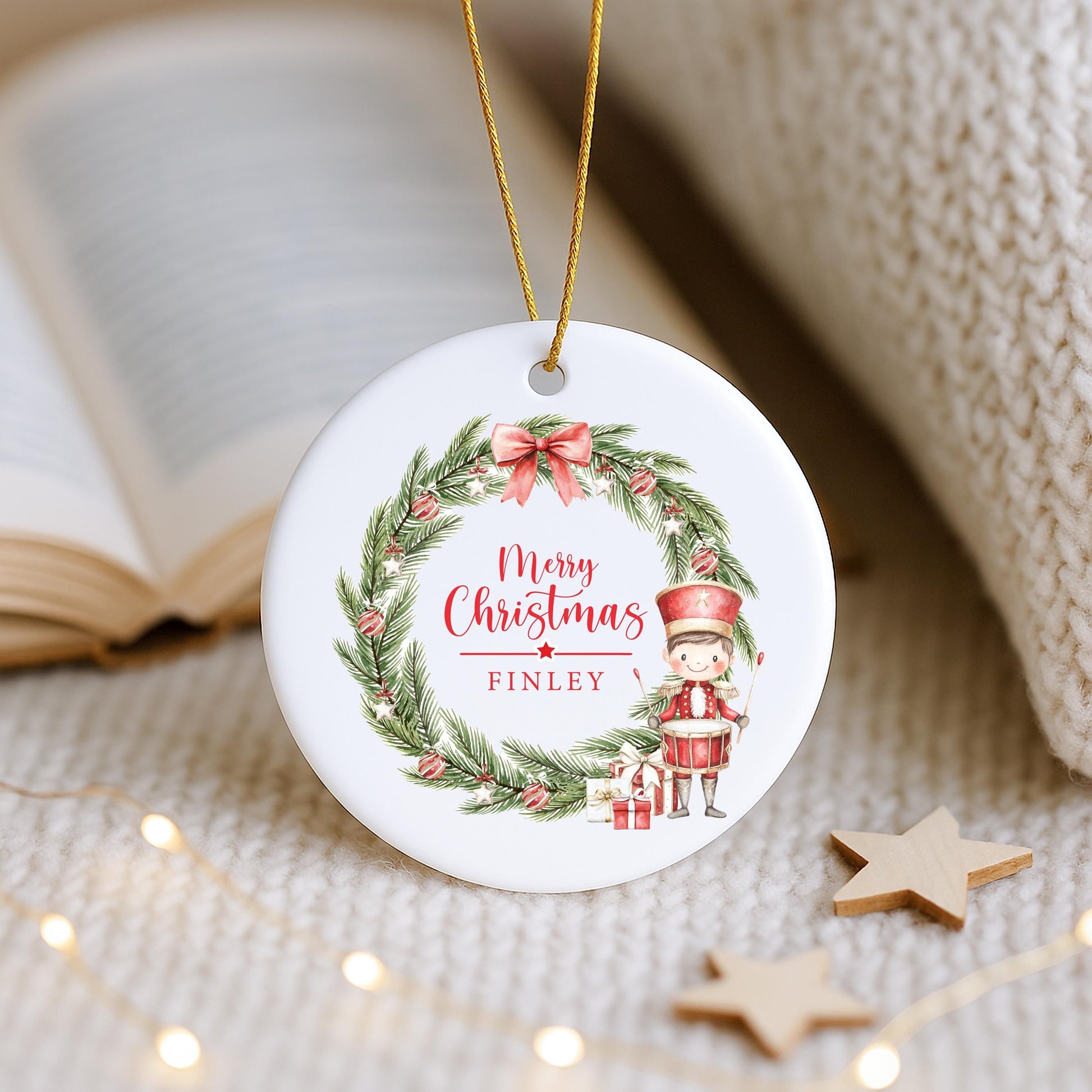 Personalised Little Drummer Boy Merry Christmas Ornament | Ceramic Bauble | Custom Gift | 1st Xmas Tree Decoration | First Keepsake 2025